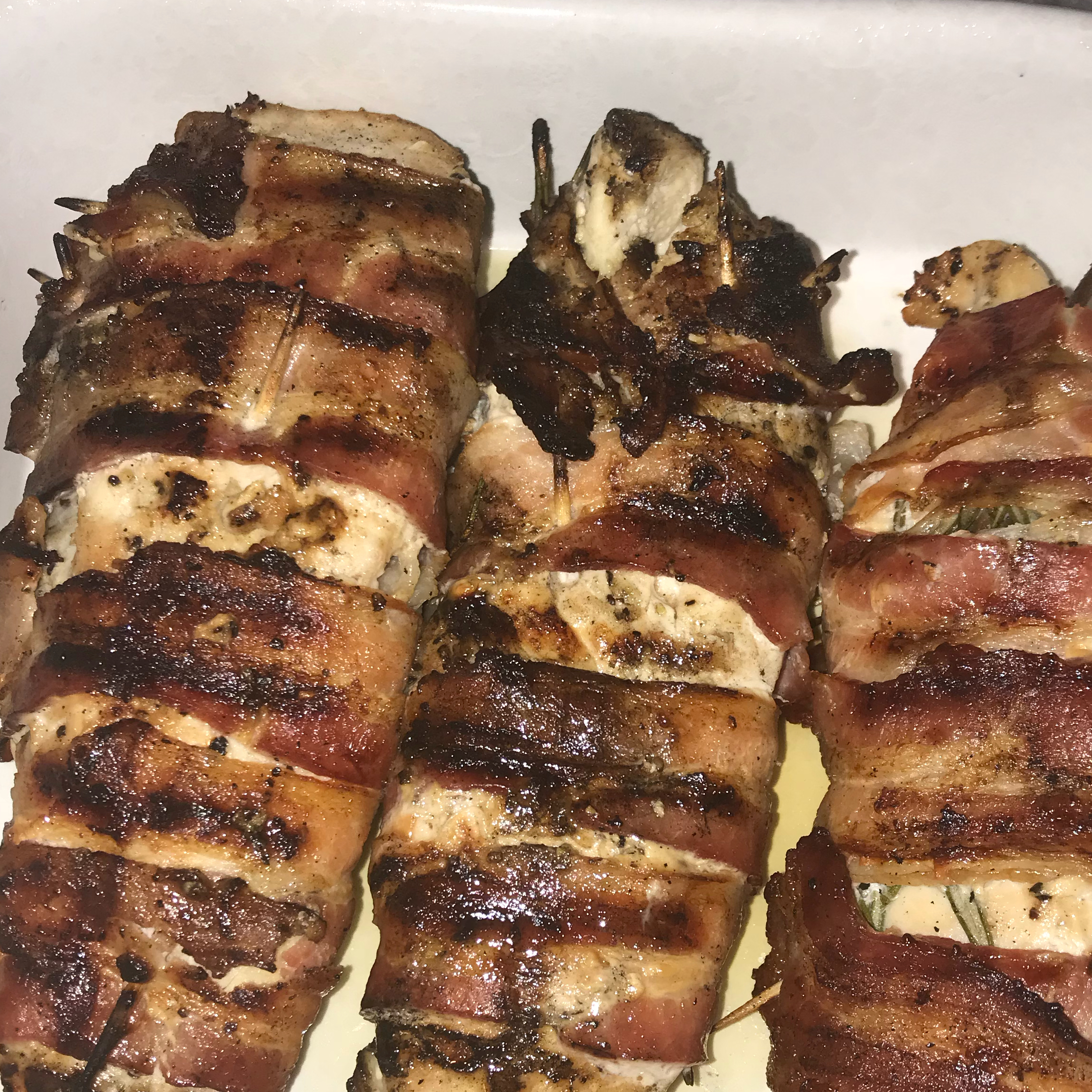 Grilled Chicken with Rosemary and Bacon 