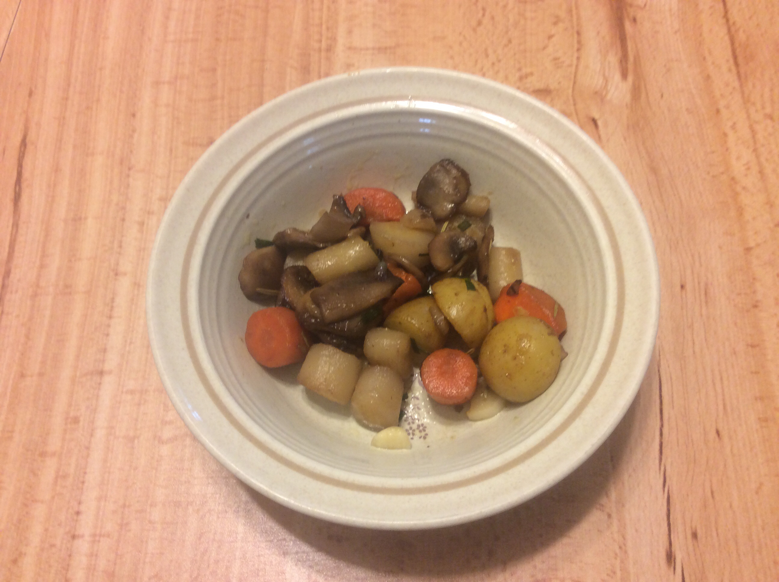 Roasted Rainbow Carrots with Mushrooms and Potatoes jimmy
