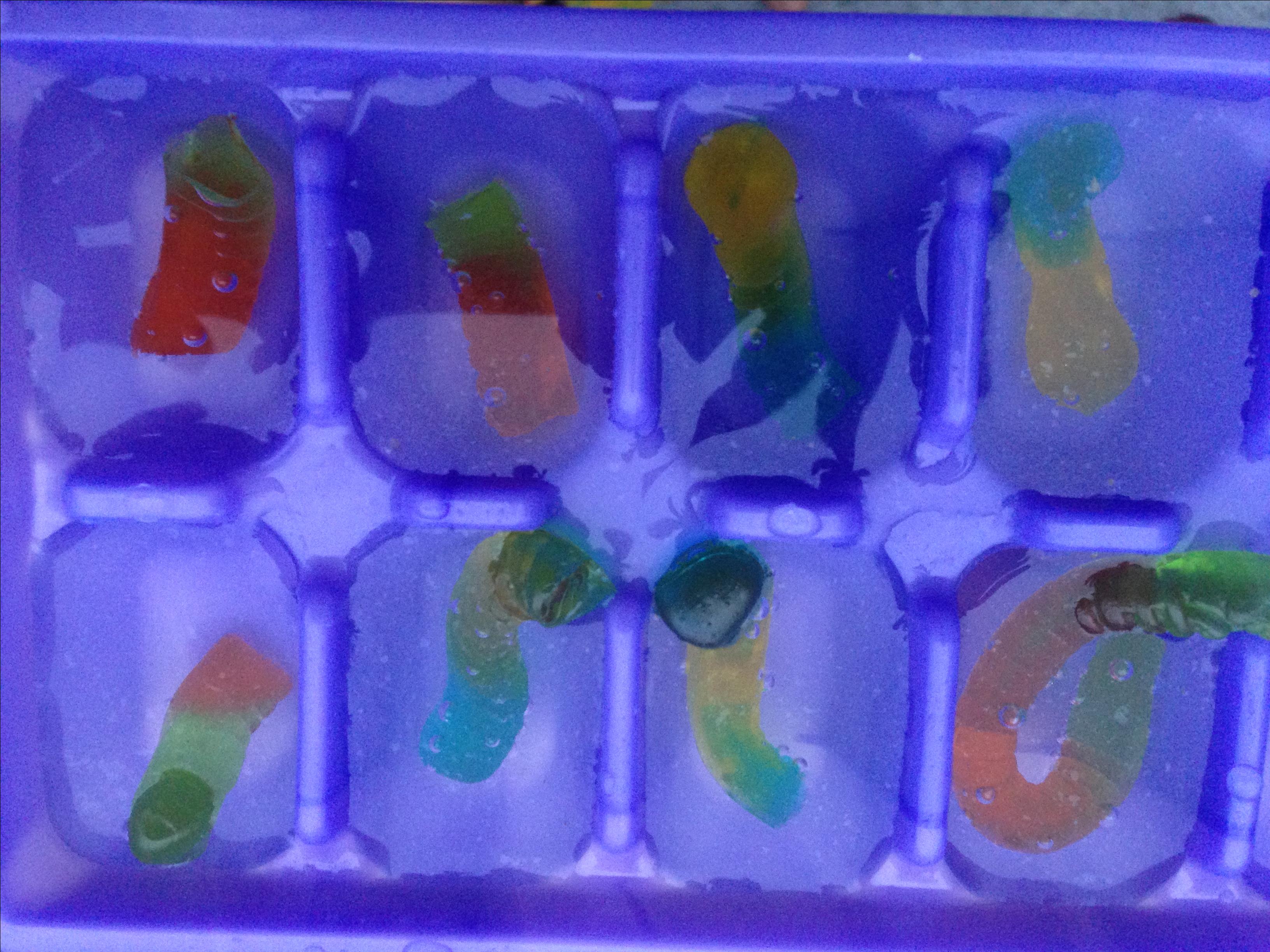 Halloween Gummy Worm Ice Cubes 