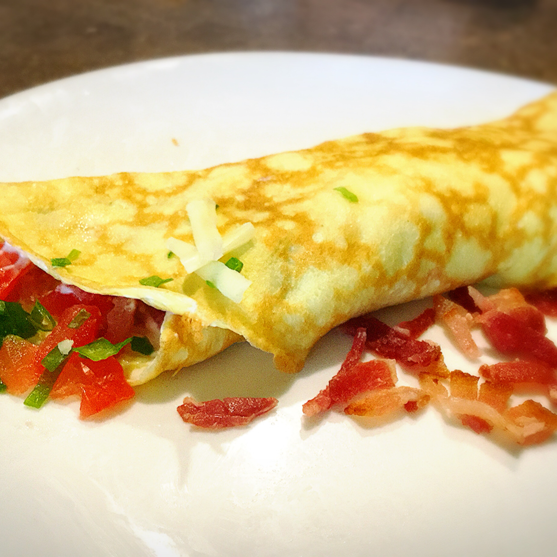 Cream Cheese and Tomato Omelet with Chives Layla Janzen
