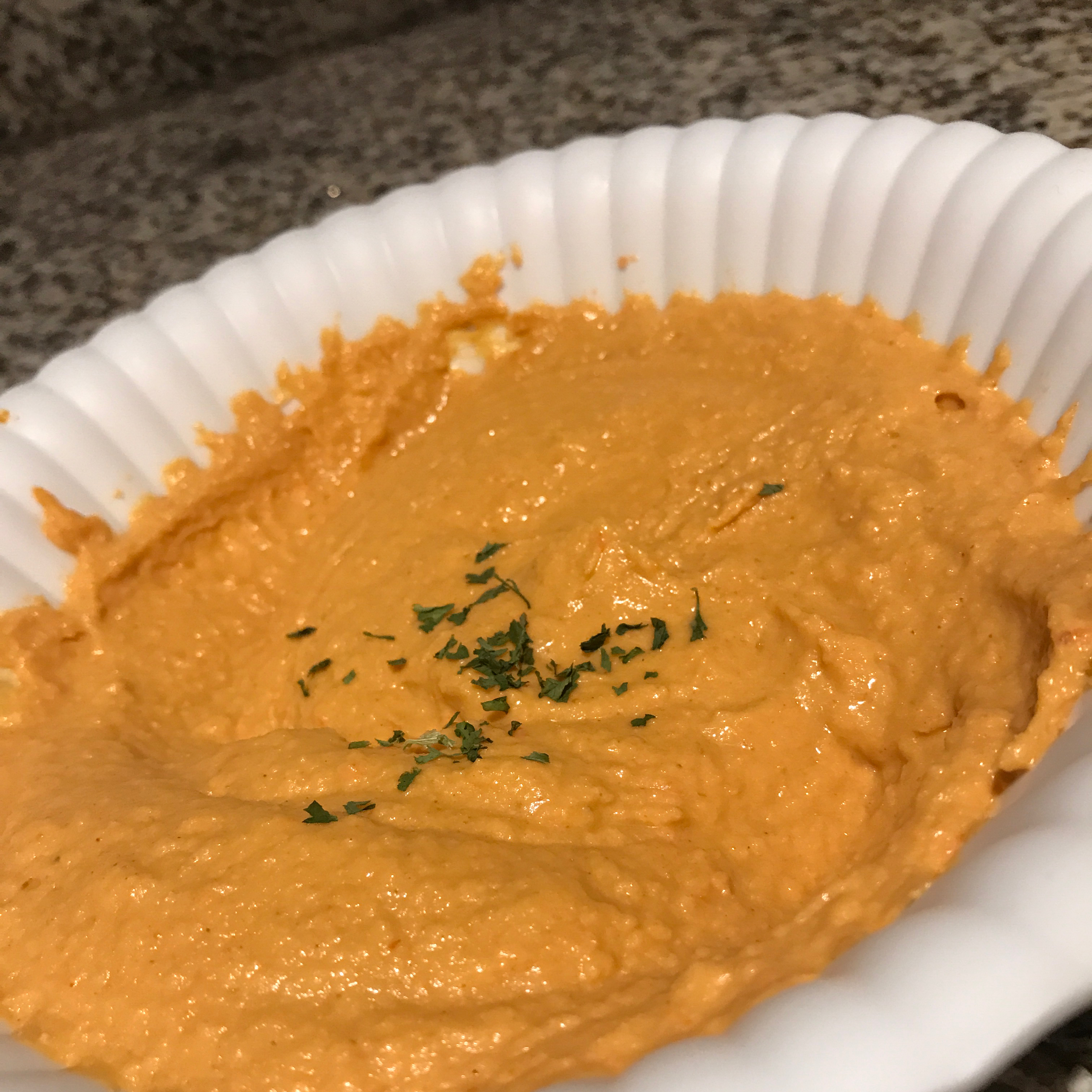 Spiced Sweet Roasted Red Pepper Hummus 