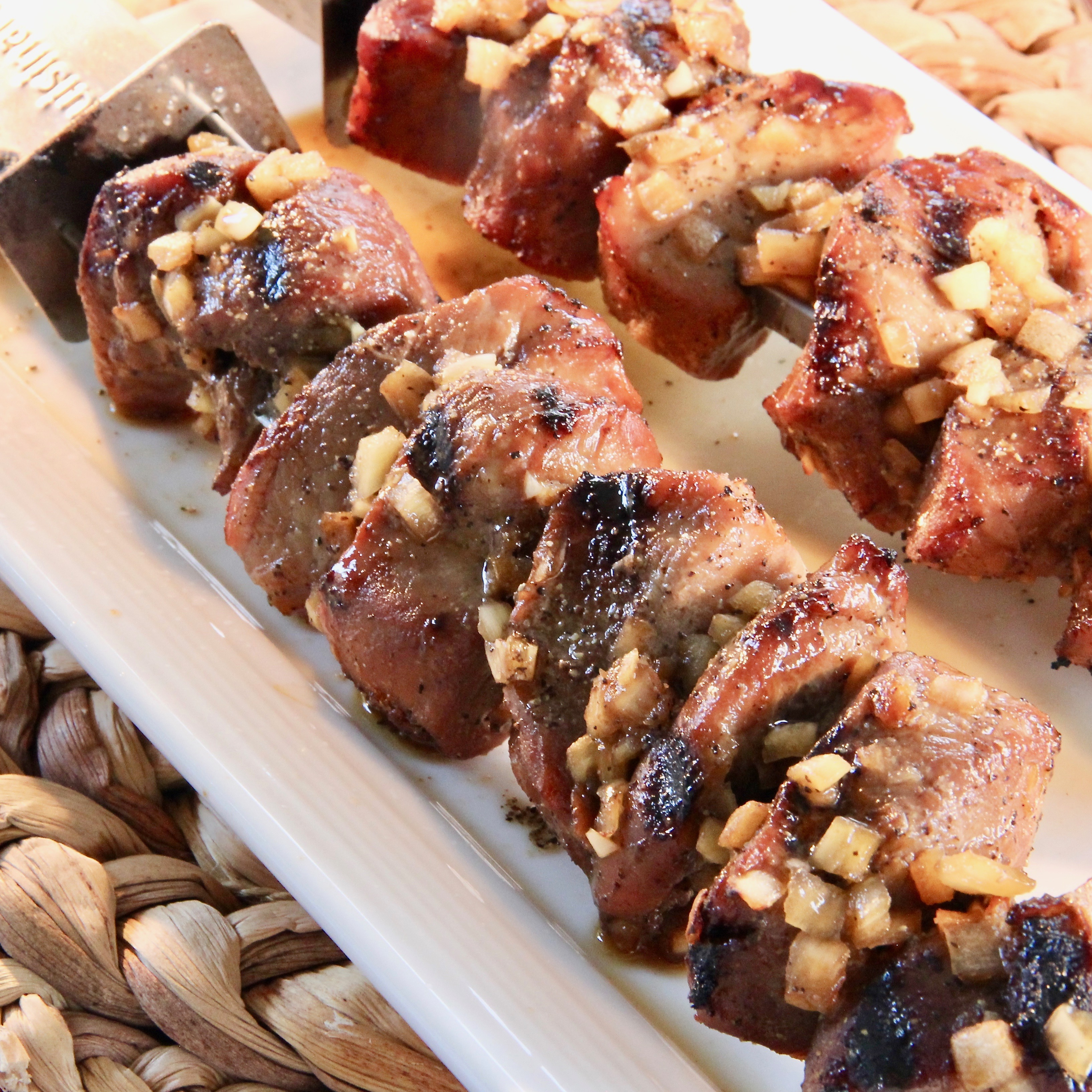 These Filipino pork kebabs are marinated in a tangy mixture of sugar, soy sauce, onion, garlic and black pepper. "Very tasty, extremely tender and moist," says csshilling. "I alternated with pineapple on the skewer. Will definitely make again."
                          