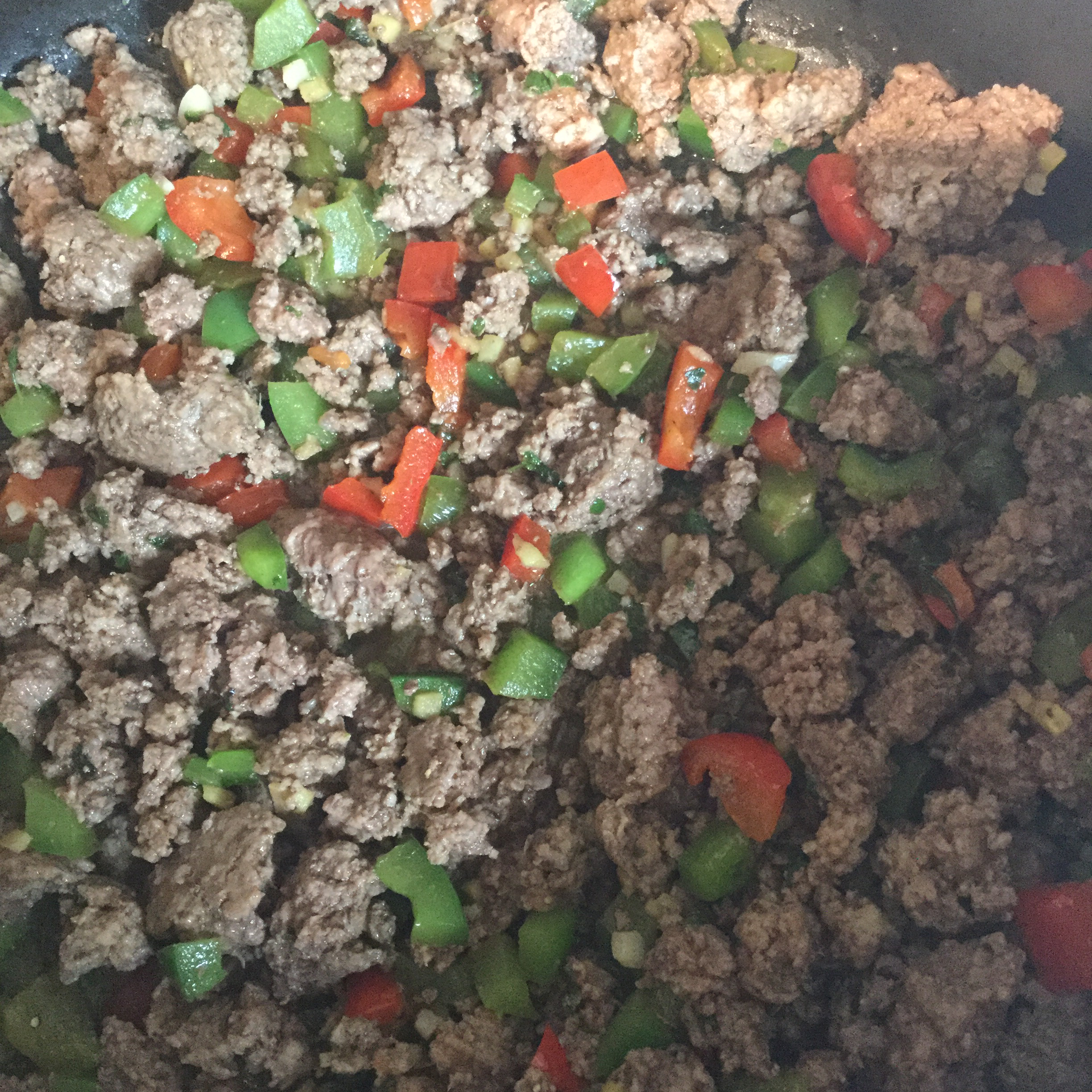 Asian Ground Beef and Pepper Saute 