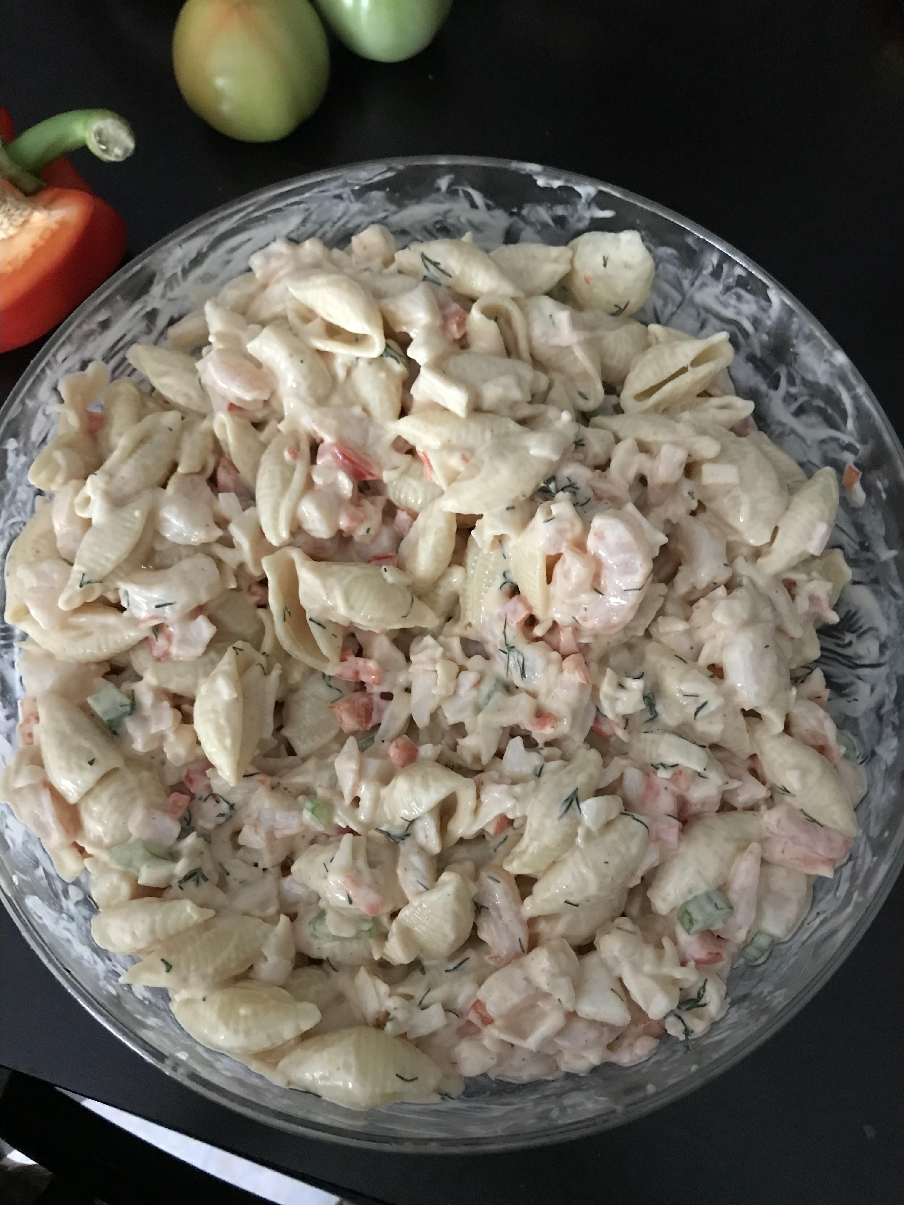 Shrimp and Pasta Shell Salad 