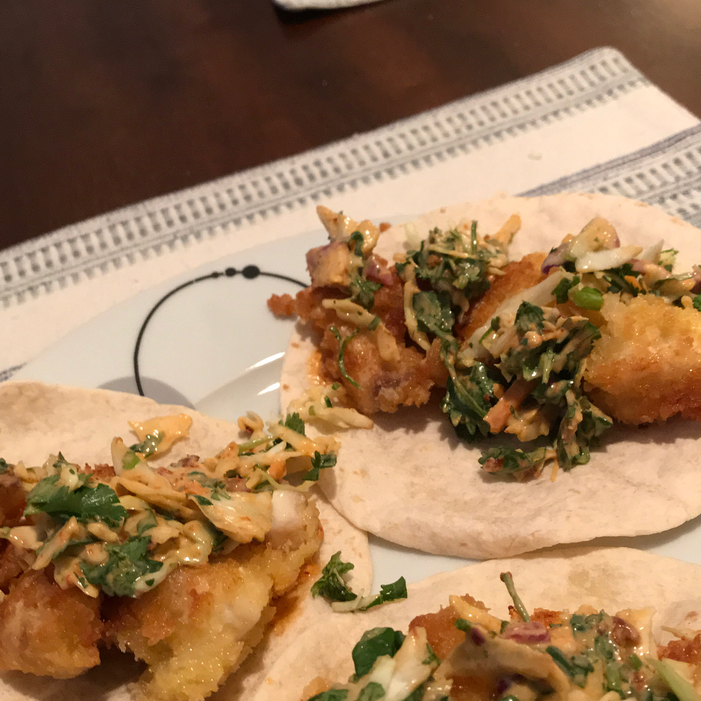 Fish Tacos with Honey-Cumin Cilantro Slaw and Chipotle Mayo Jim K