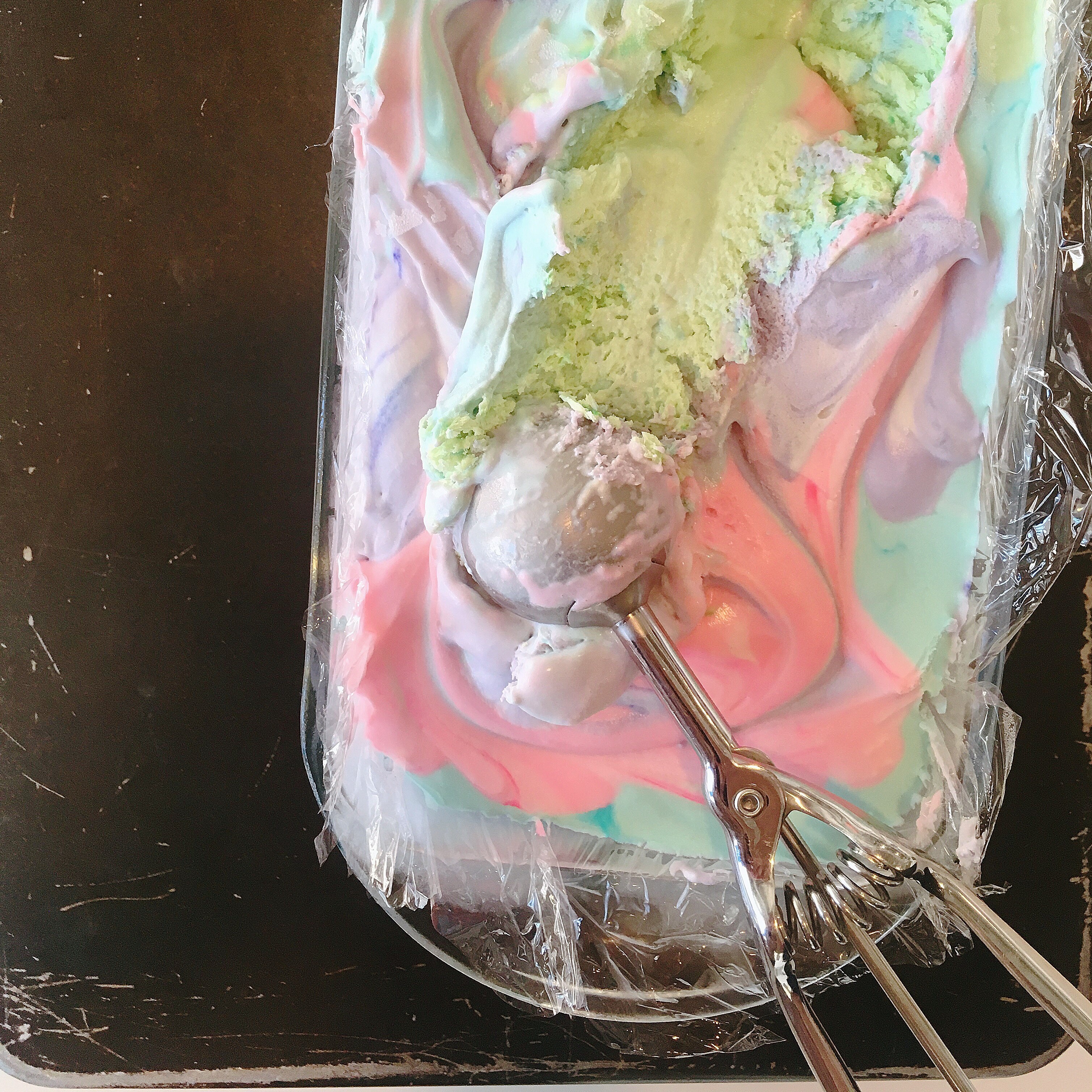 No-Churn Rainbow Mermaid Ice Cream LauraF
