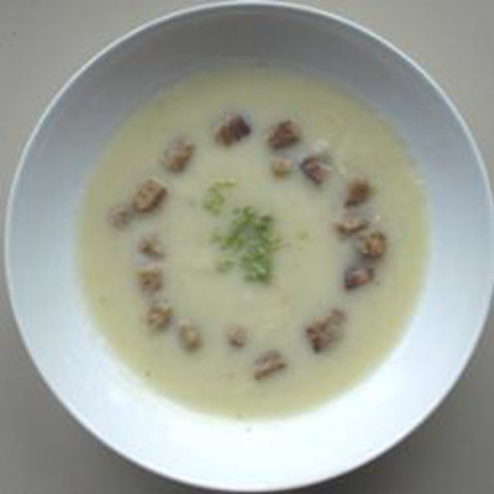 Celery Root Soup with Croutons 