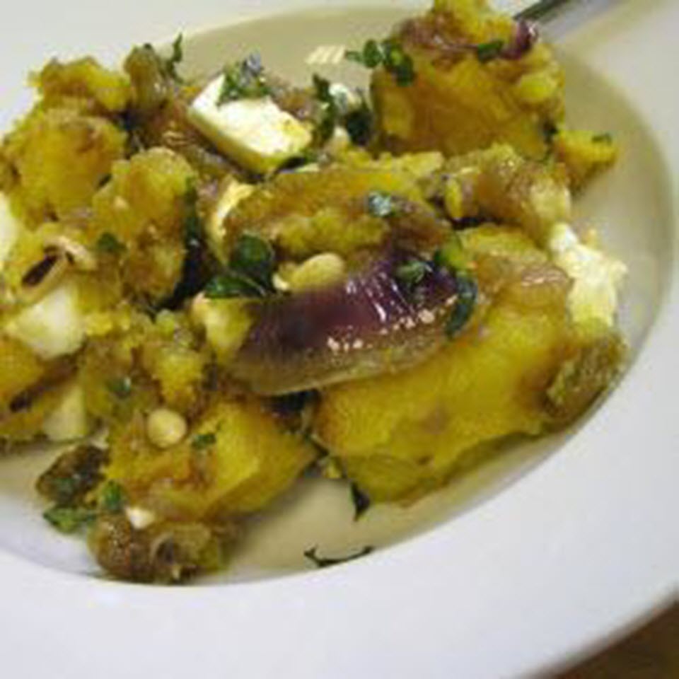 Butternut Squash Salad with Feta Cheese and Caramelized Onions Diana Moutsopoulos