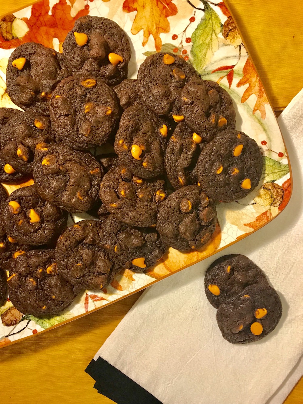 Chocolate Pumpkin Chip Cookies Nicoletta