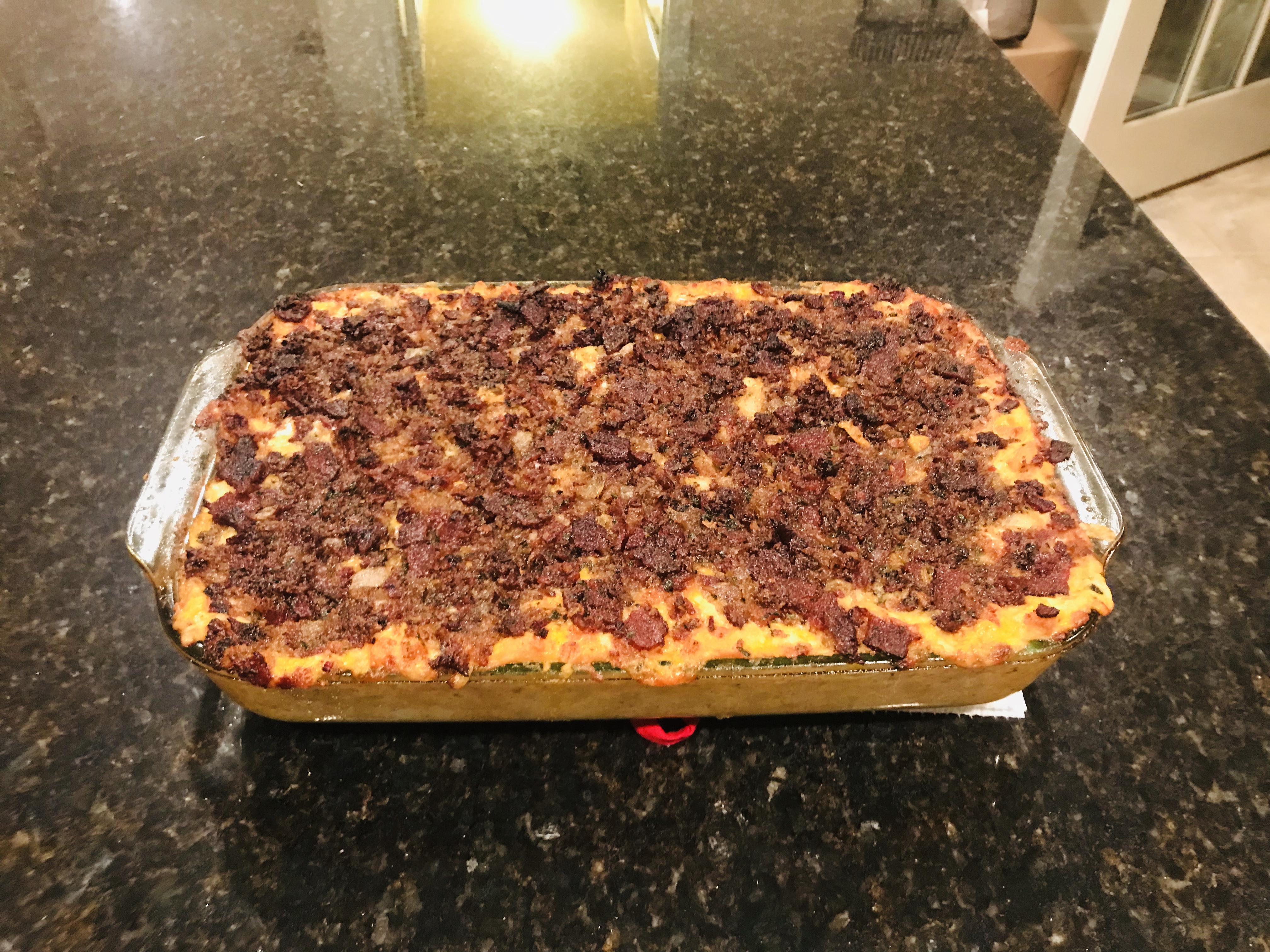 Macaroni and Cheese with Caramelized Onions and Bacon 