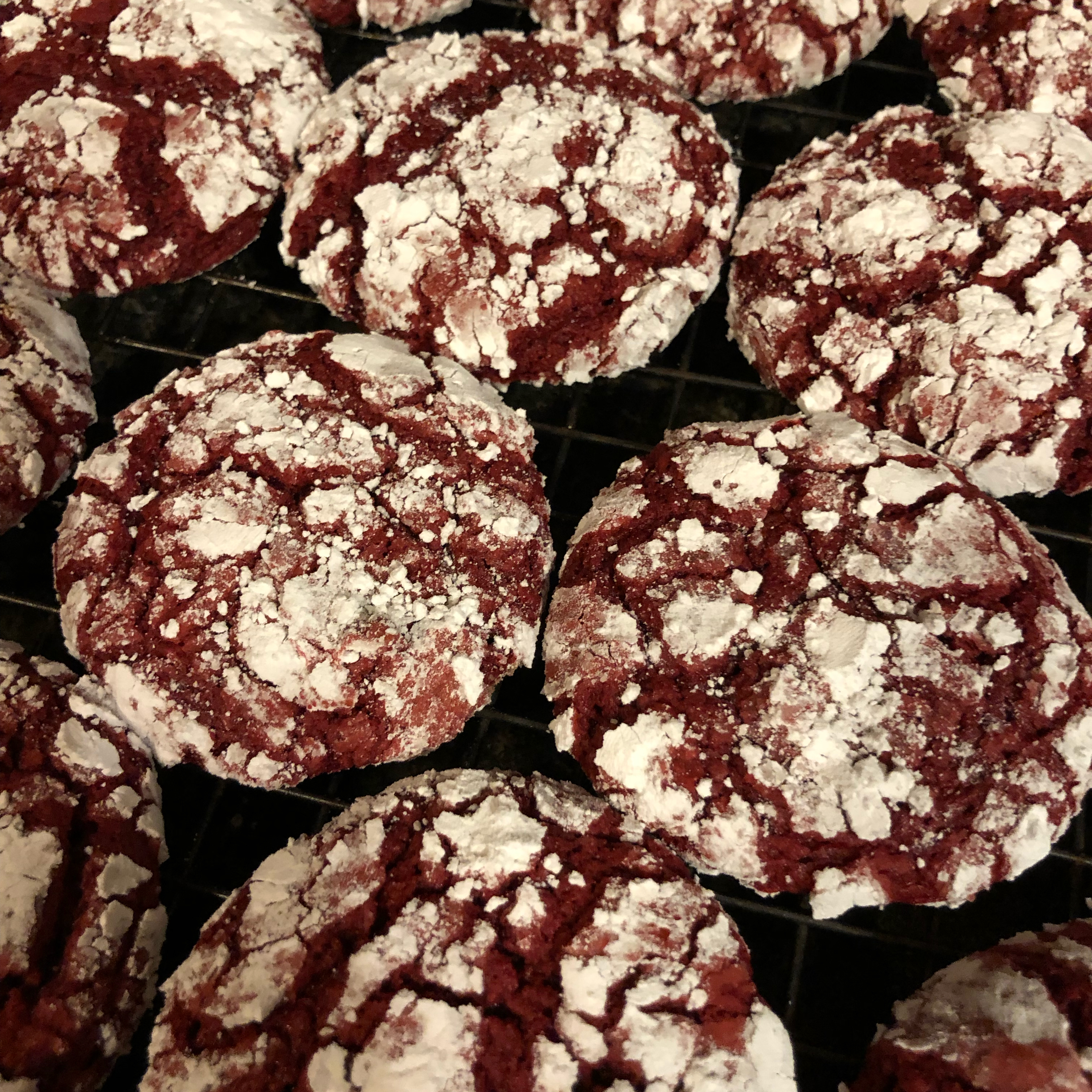 Red Velvet Crinkle Cookies 
