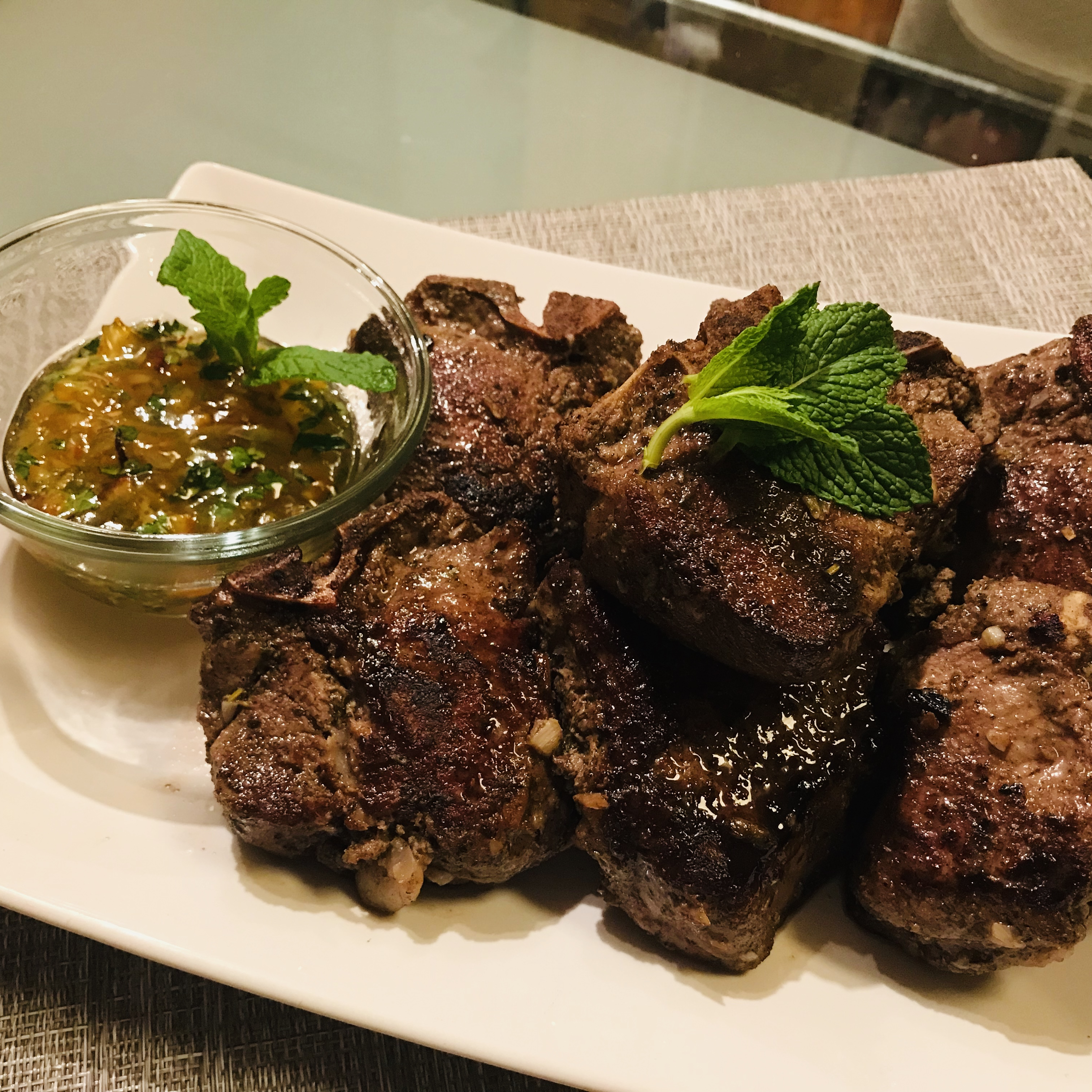 Chef John's Grilled Lamb with Mint Orange Sauce 
