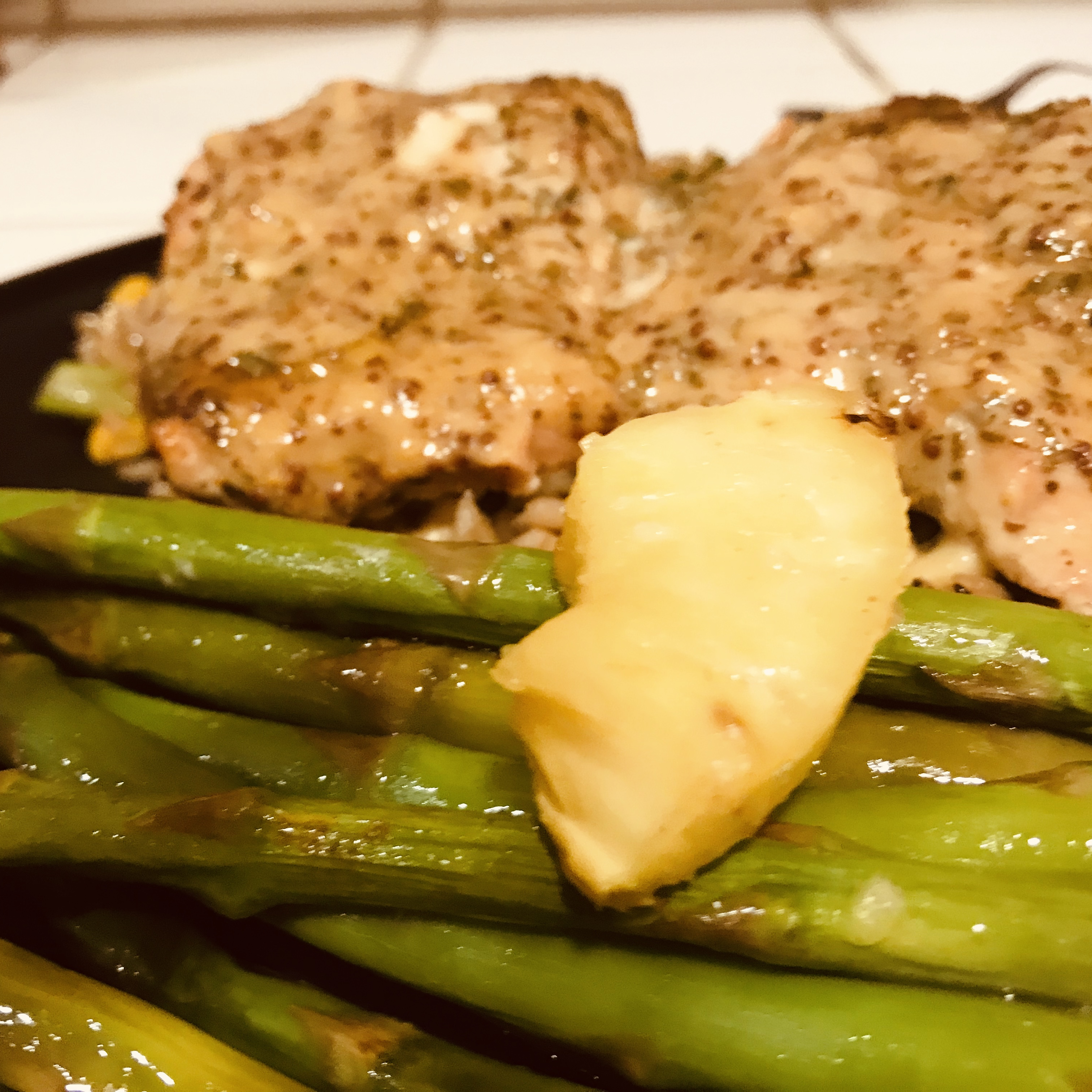 Crusted Salmon with Honey-Mustard Sauce 