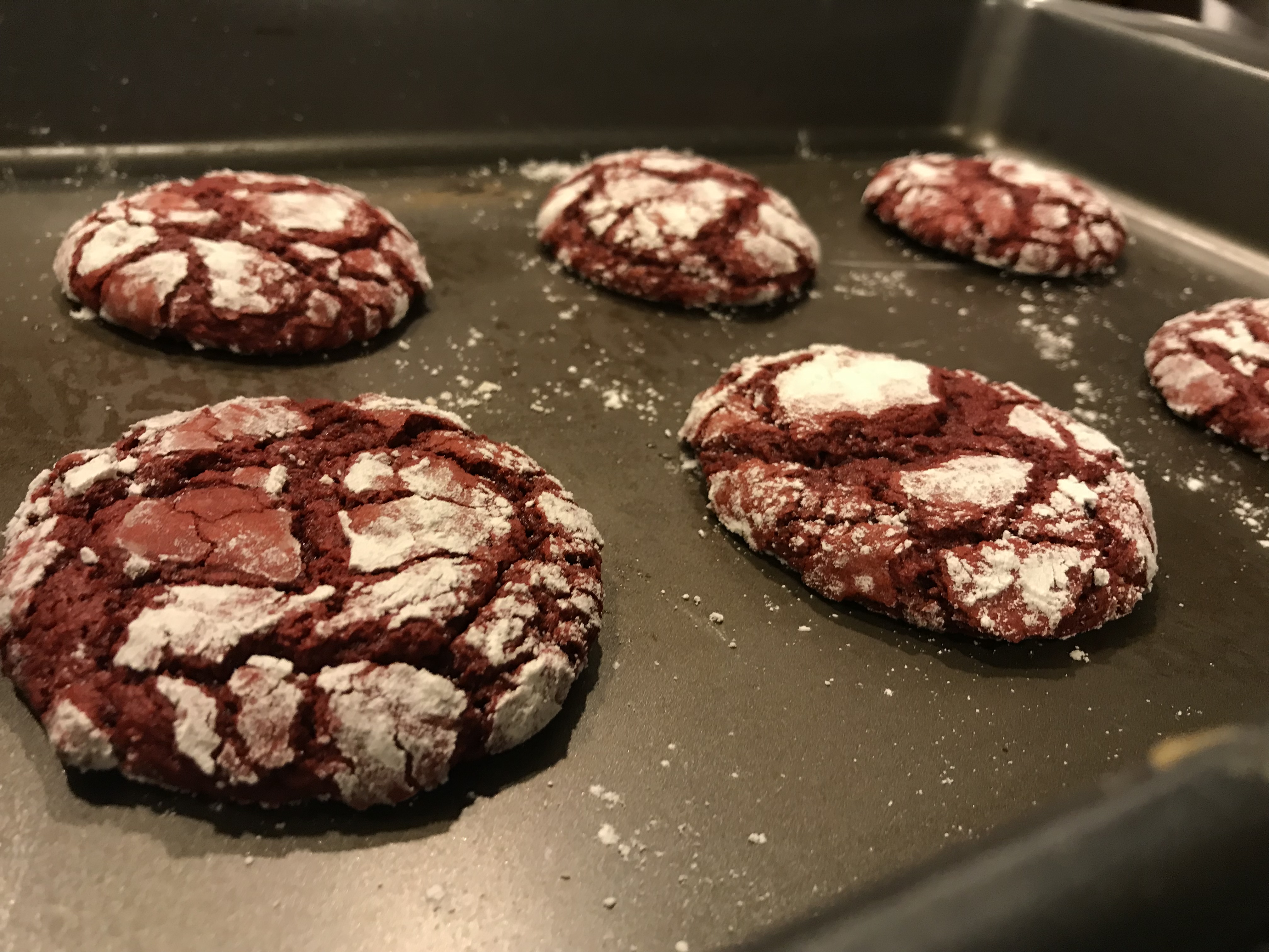 Red Velvet Crinkle Cookies 