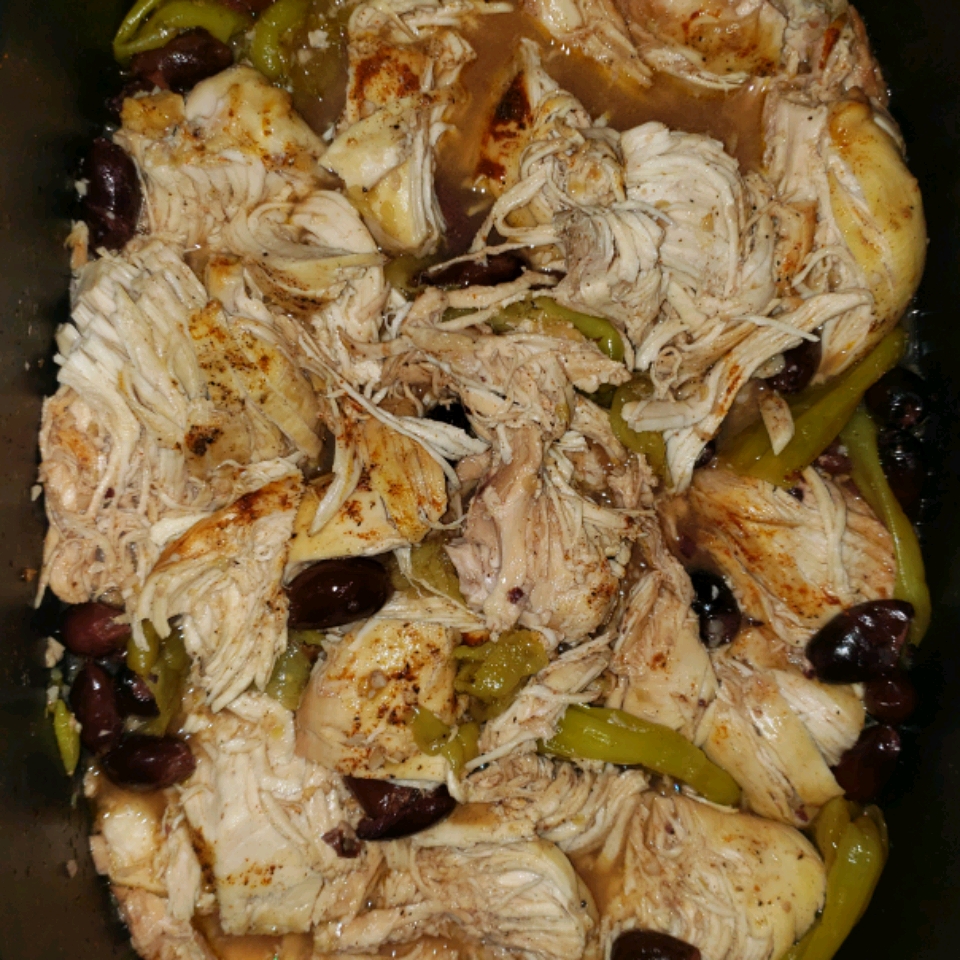 Here's a comforting Mediterranean-inspired chicken dish, featuring chicken, pepperoncini, olives, and garlic in a sour cream and lemon sauce. "The combination of flavors was wonderful," says Tiffiecancook. "When the meat was gone, we saved the sauce and used it to spoon over rice and grilled pork chops a few days later. 
                          