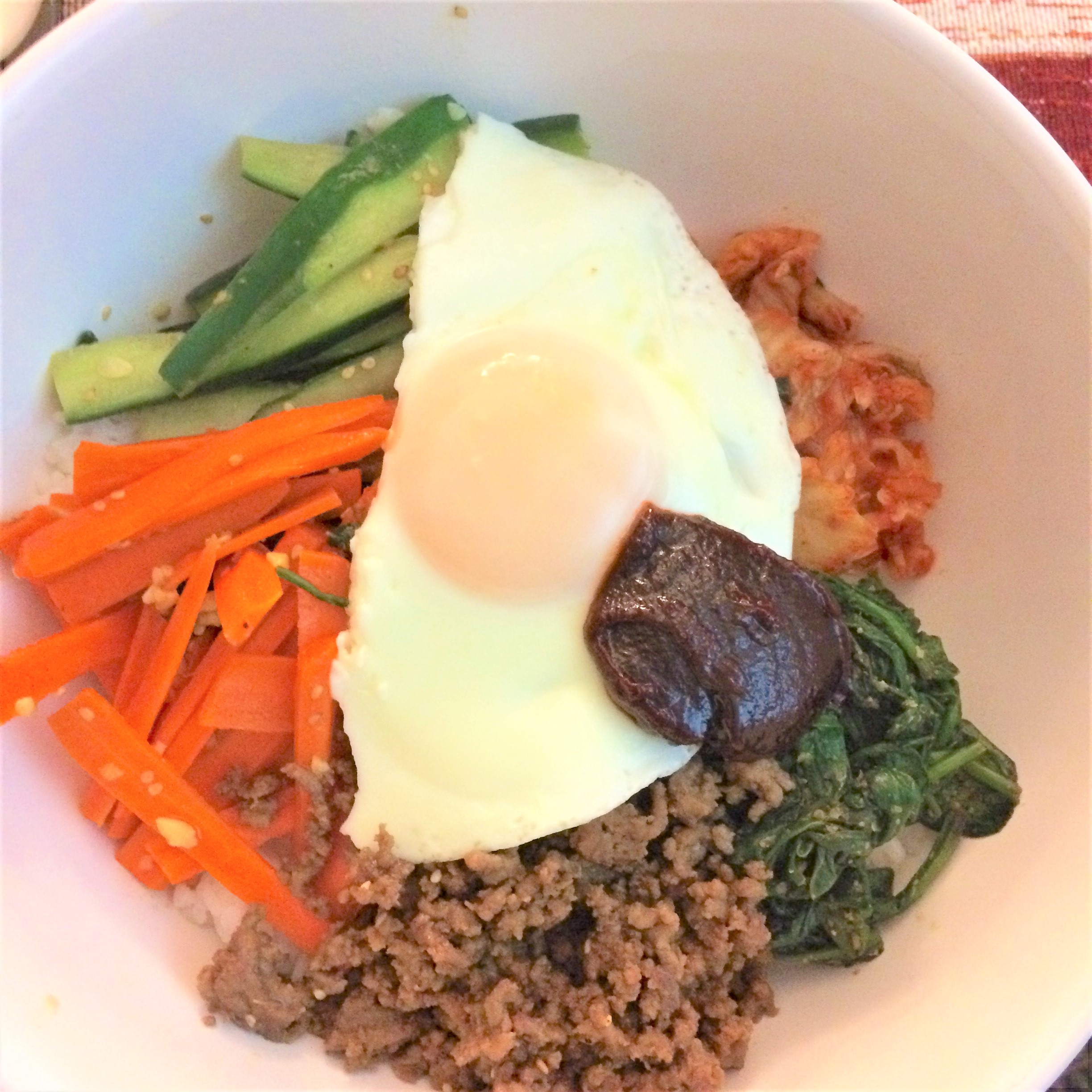 Bibimbap (Korean Rice With Mixed Vegetables) 