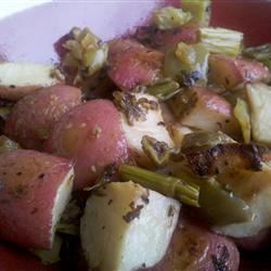 Roasted Baby Potatoes with Vegetables, Lemon, and Herbs HottKoko81