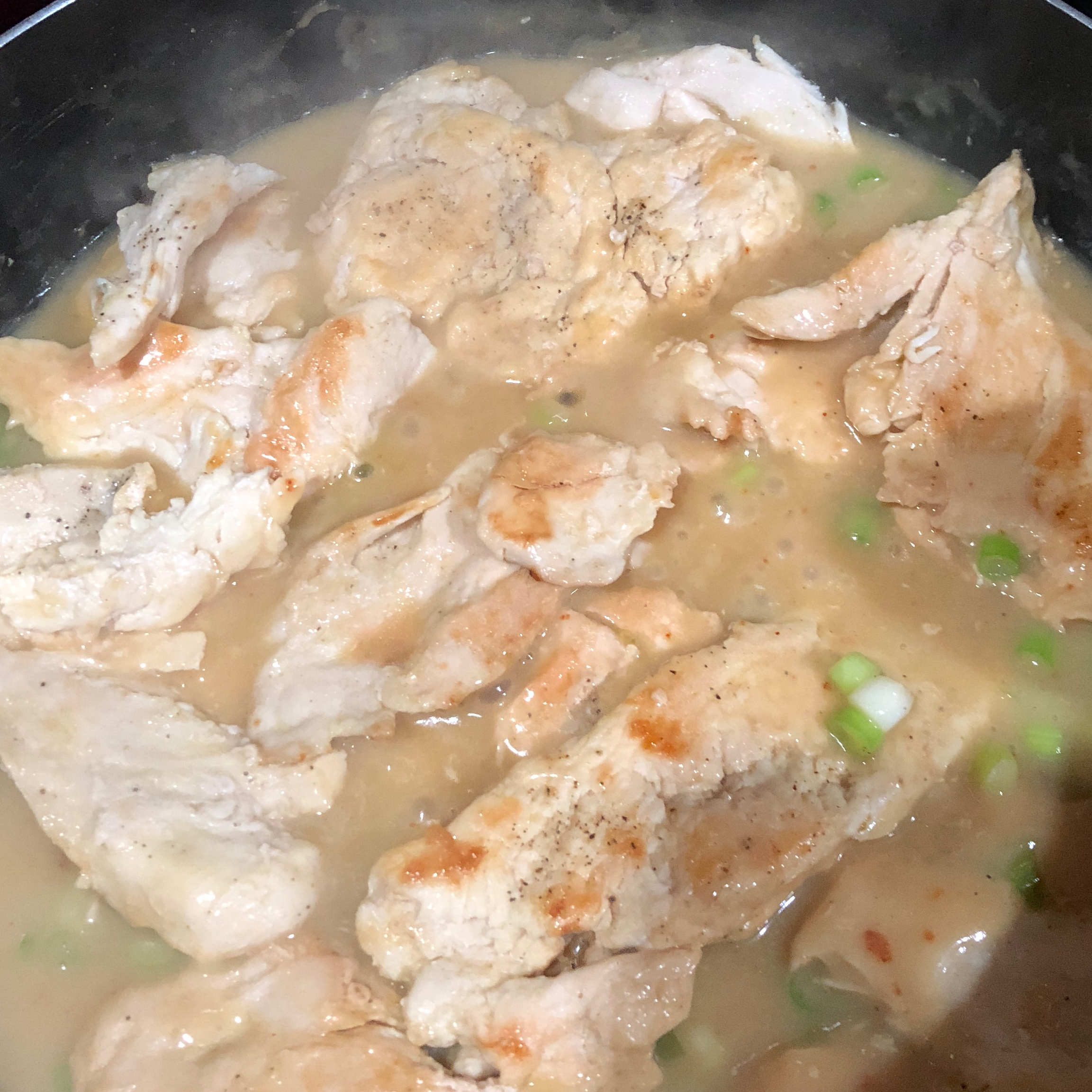 Chicken Breasts with Chipotle Green Onion Gravy 