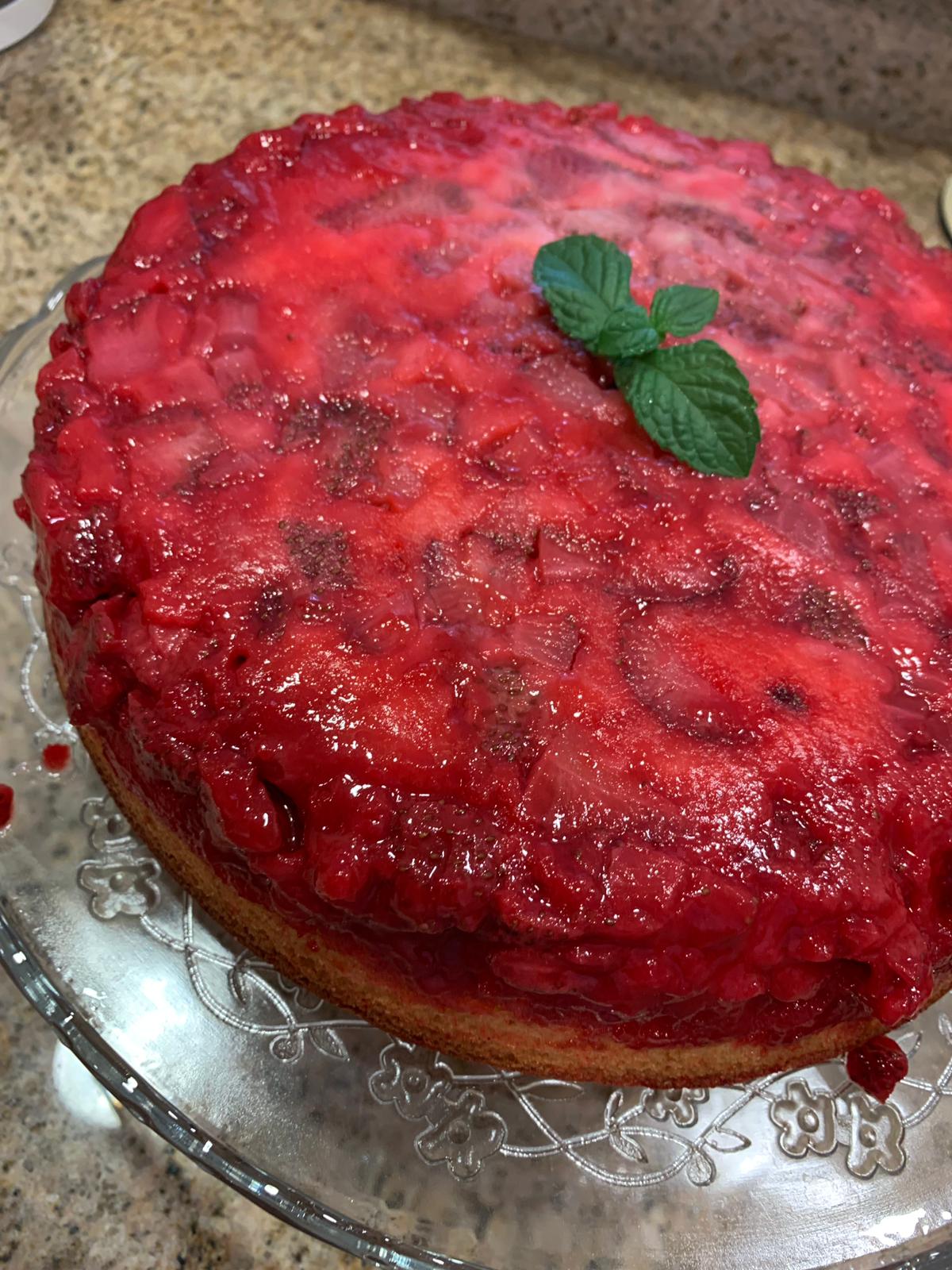 Fresh Strawberry Upside Down Cake 