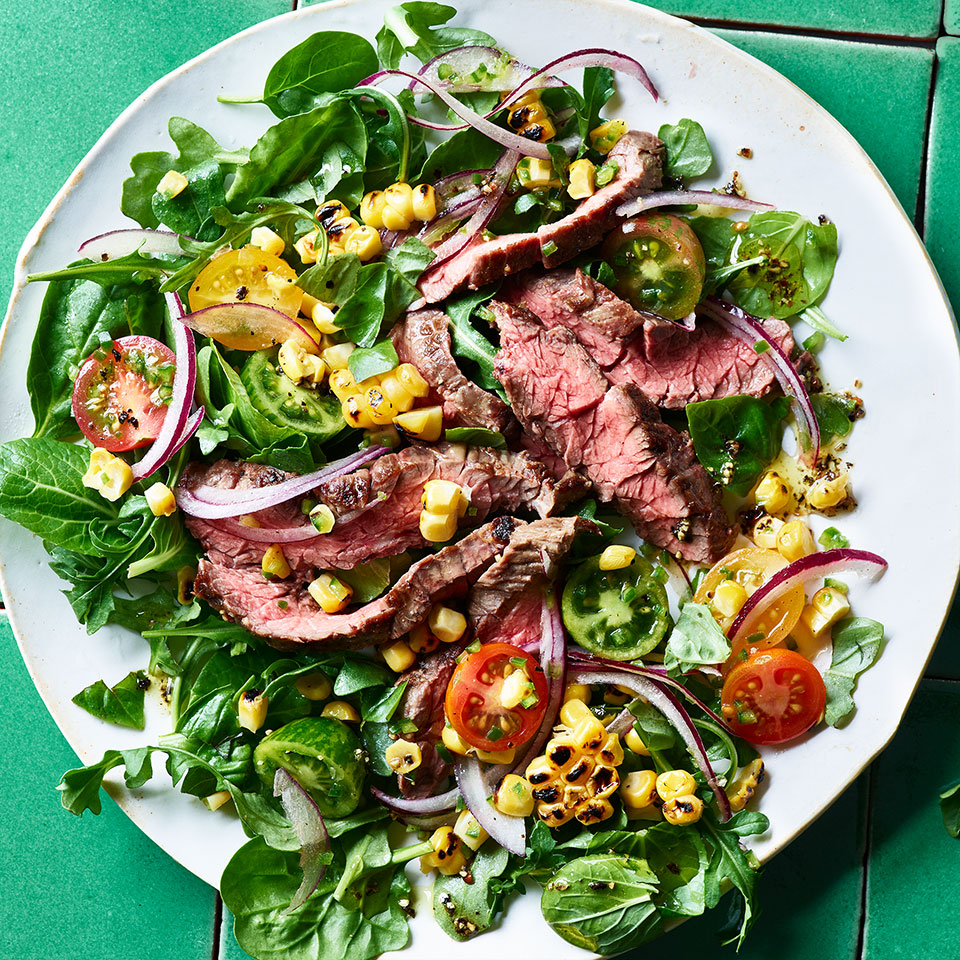 <p>Corn, tomato and basil scream summer, but simplicity makes this easy dinner recipe perfect for the season. Serve the grilled skirt steak and relish with salad greens for a quick and healthy dinner you'll want to make over and over.</p>
                          
