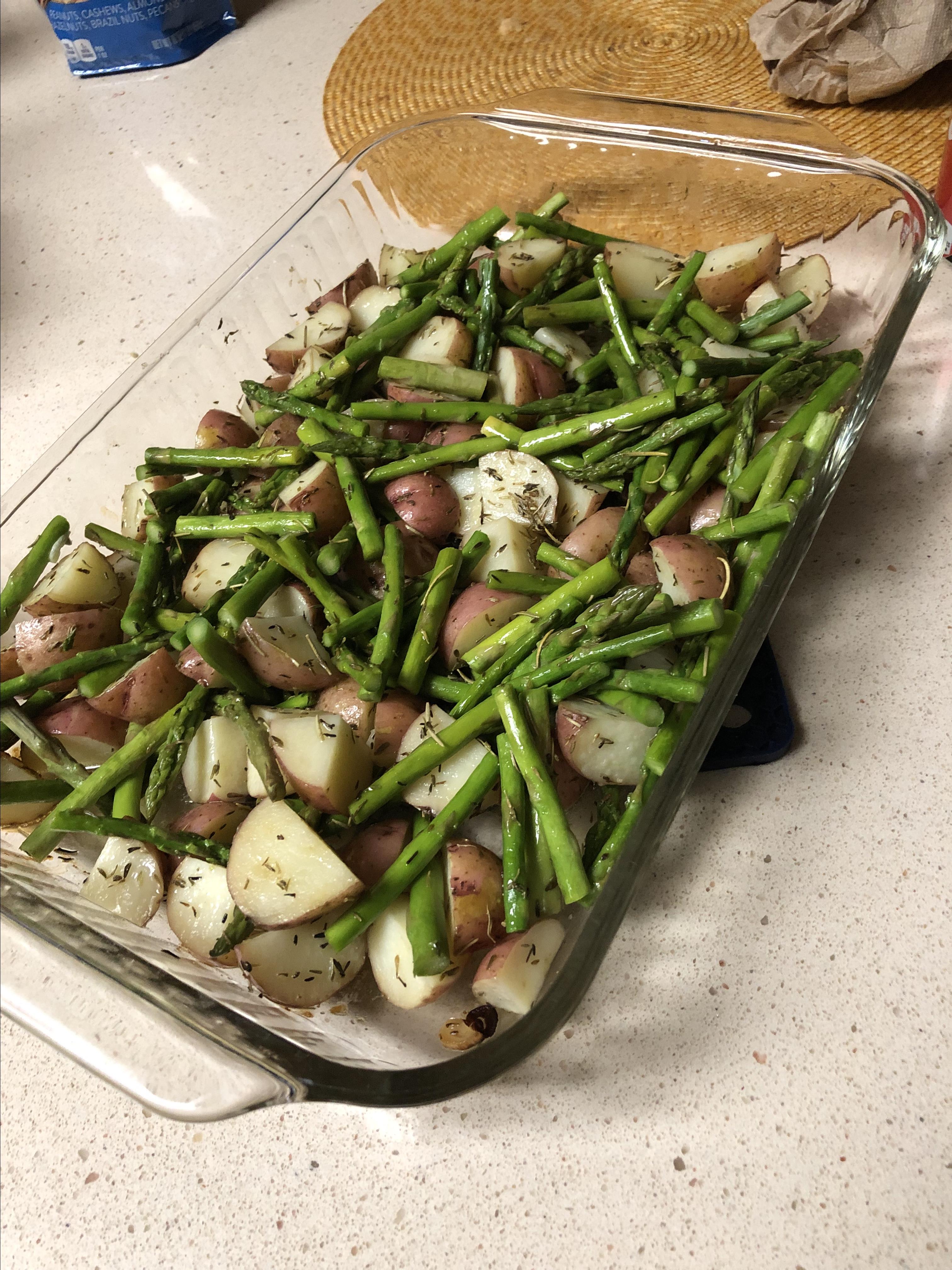 Oven Roasted Red Potatoes and Asparagus 