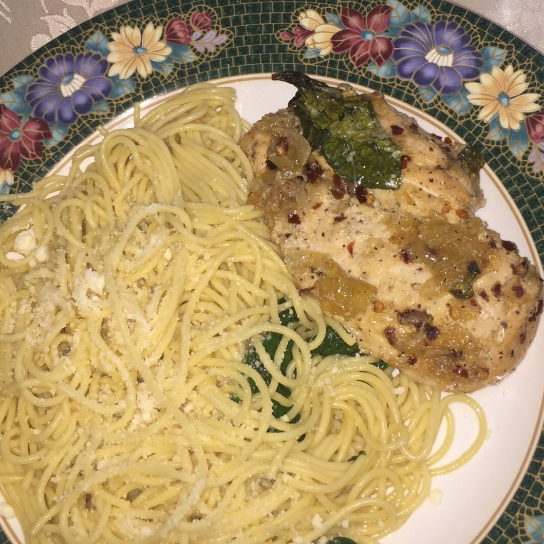 Oven Chicken and Linguini 