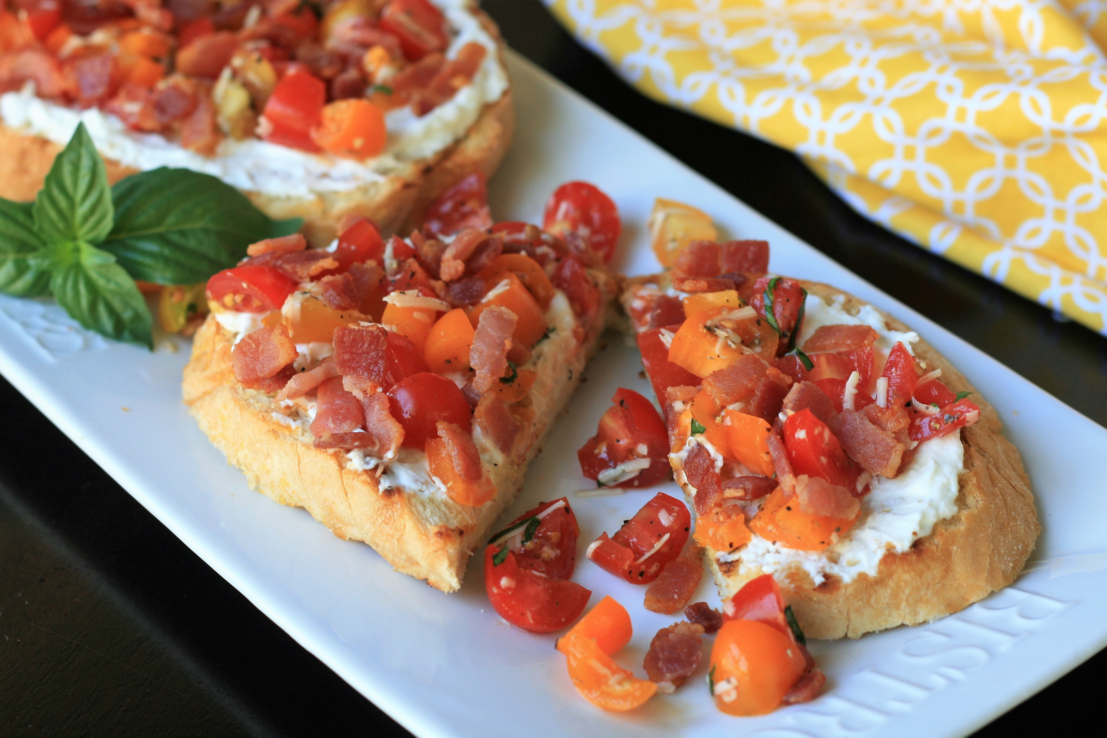Ricotta Toast with Bacon and Tomato France C