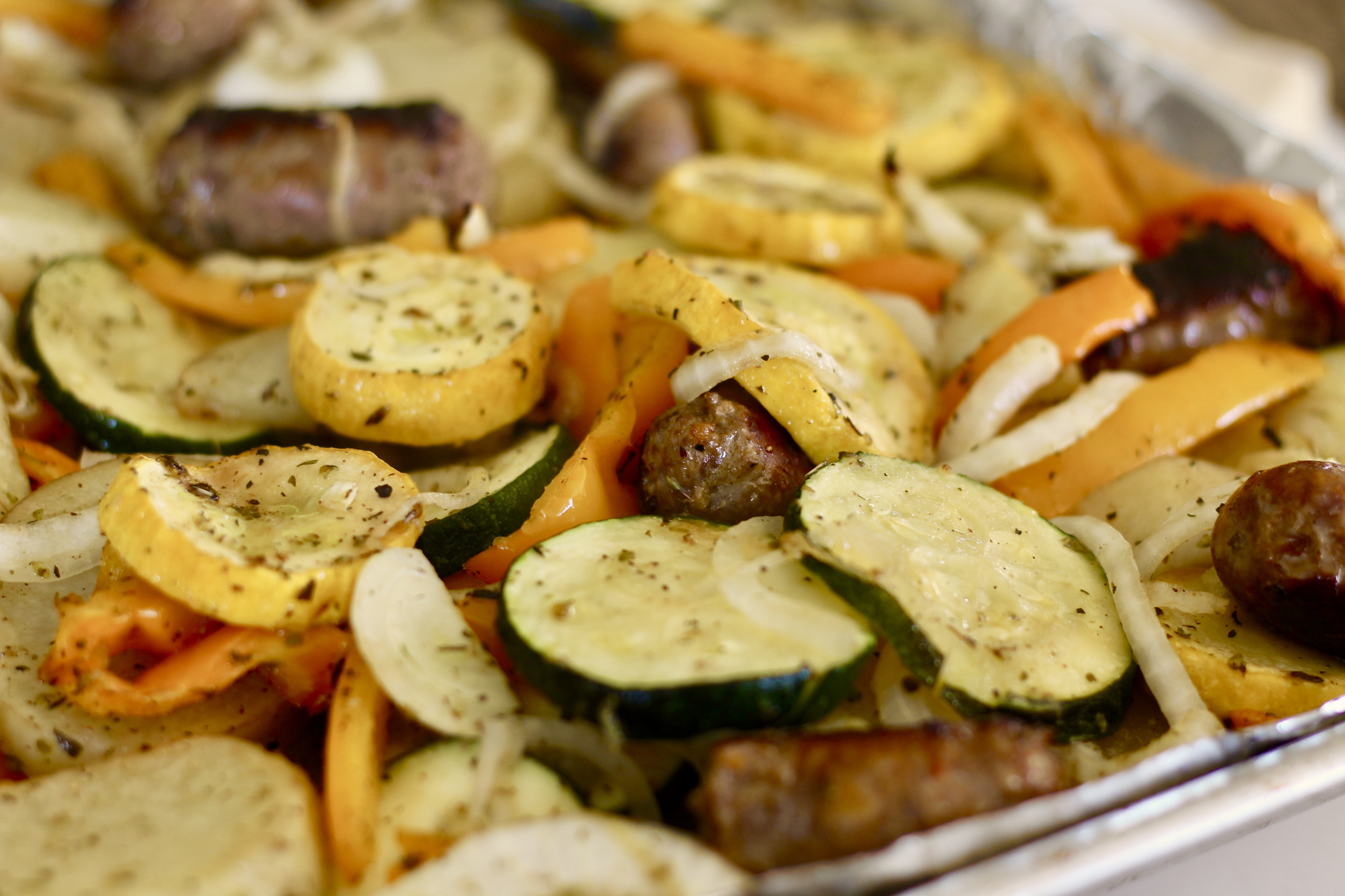 Roasted Sausage and Vegetables Sheet Pan Dinner 