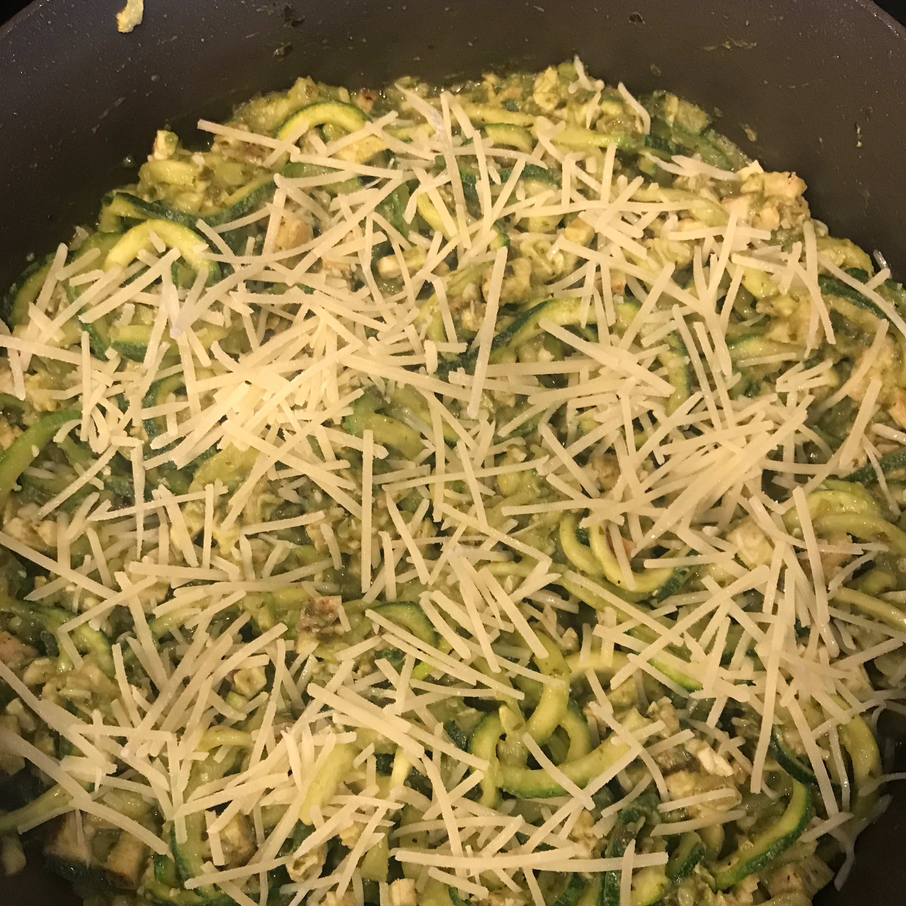 Avocado Pesto with Zucchini Pasta 