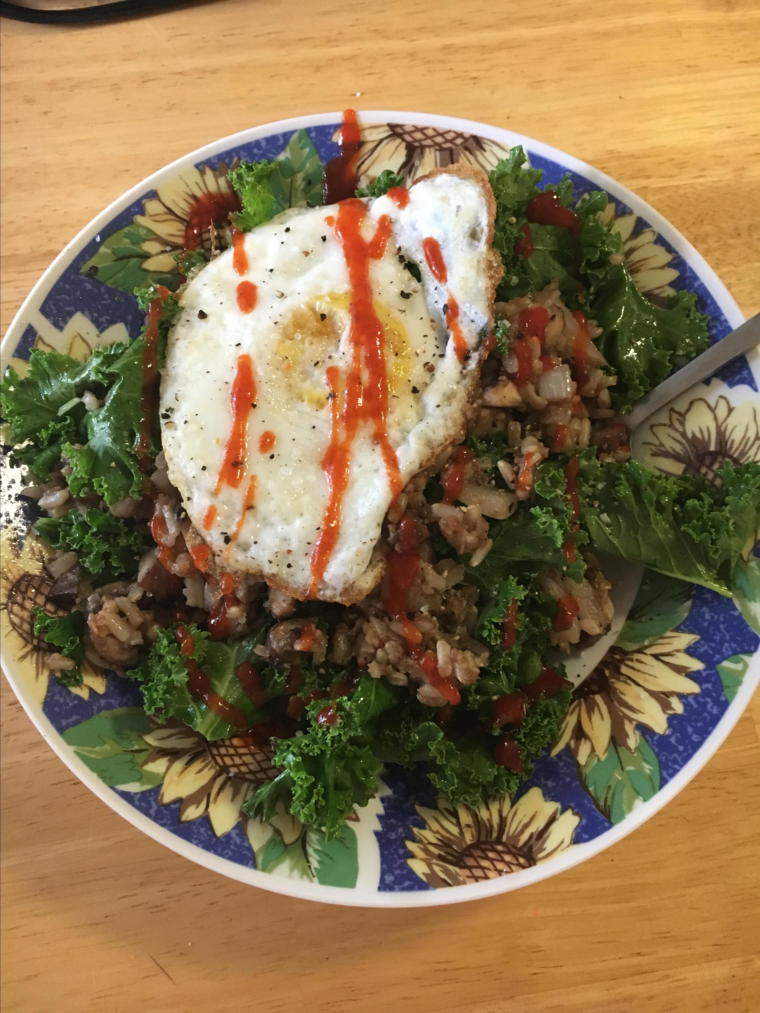 Breakfast Fried Rice with Kale and Egg Laura Donahue