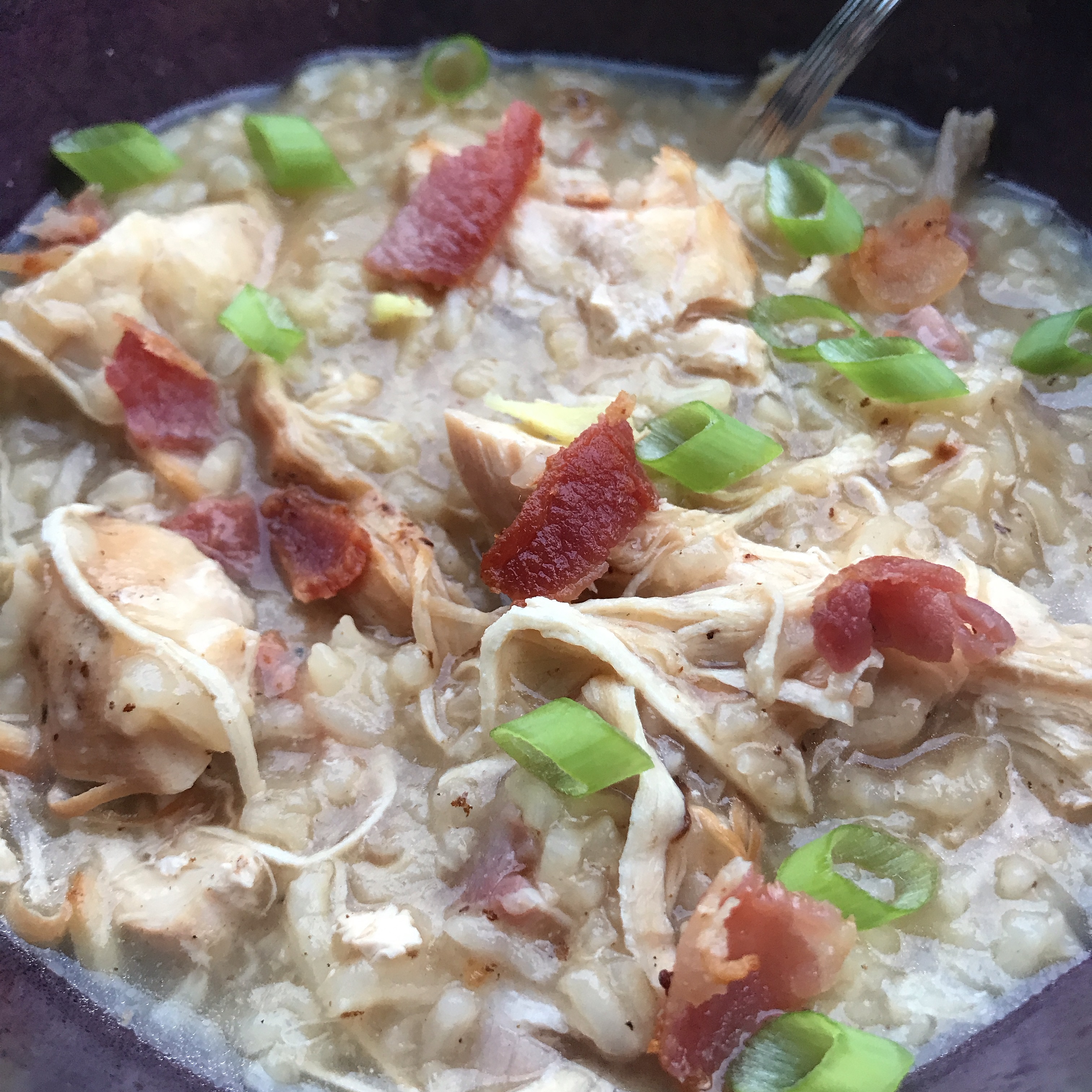Instant Pot&reg; Chicken Congee (Chinese Rice Porridge) thedailygourmet