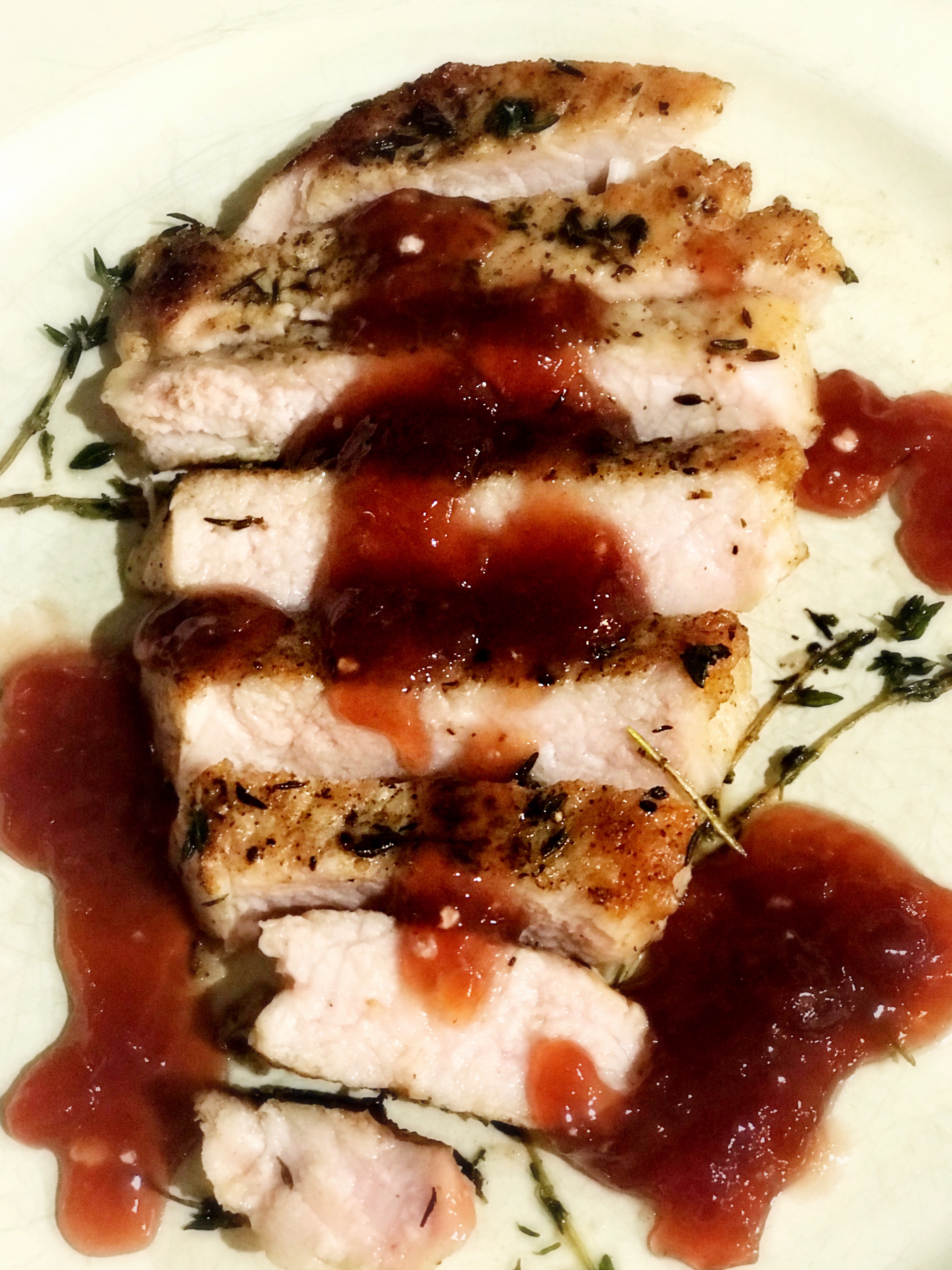 Pork Chops with Raspberry Sauce 