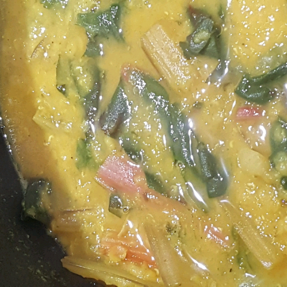 Fragrant Red Lentil and Rainbow Chard Soup Colleen Seal