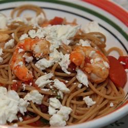 Fire Roasted Tomato and Feta Pasta with Shrimp 