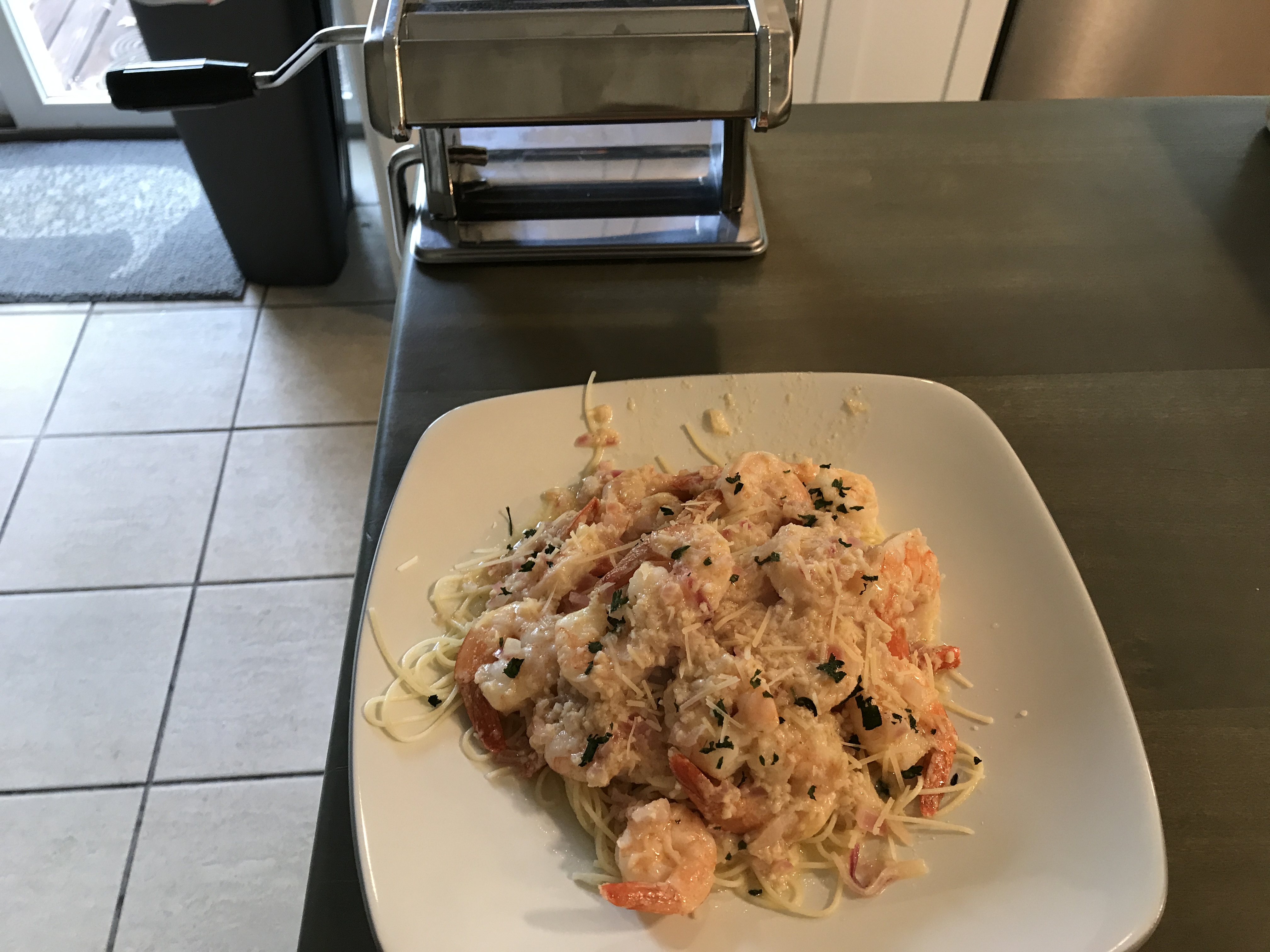 Baked Shrimp Scampi with Linguine