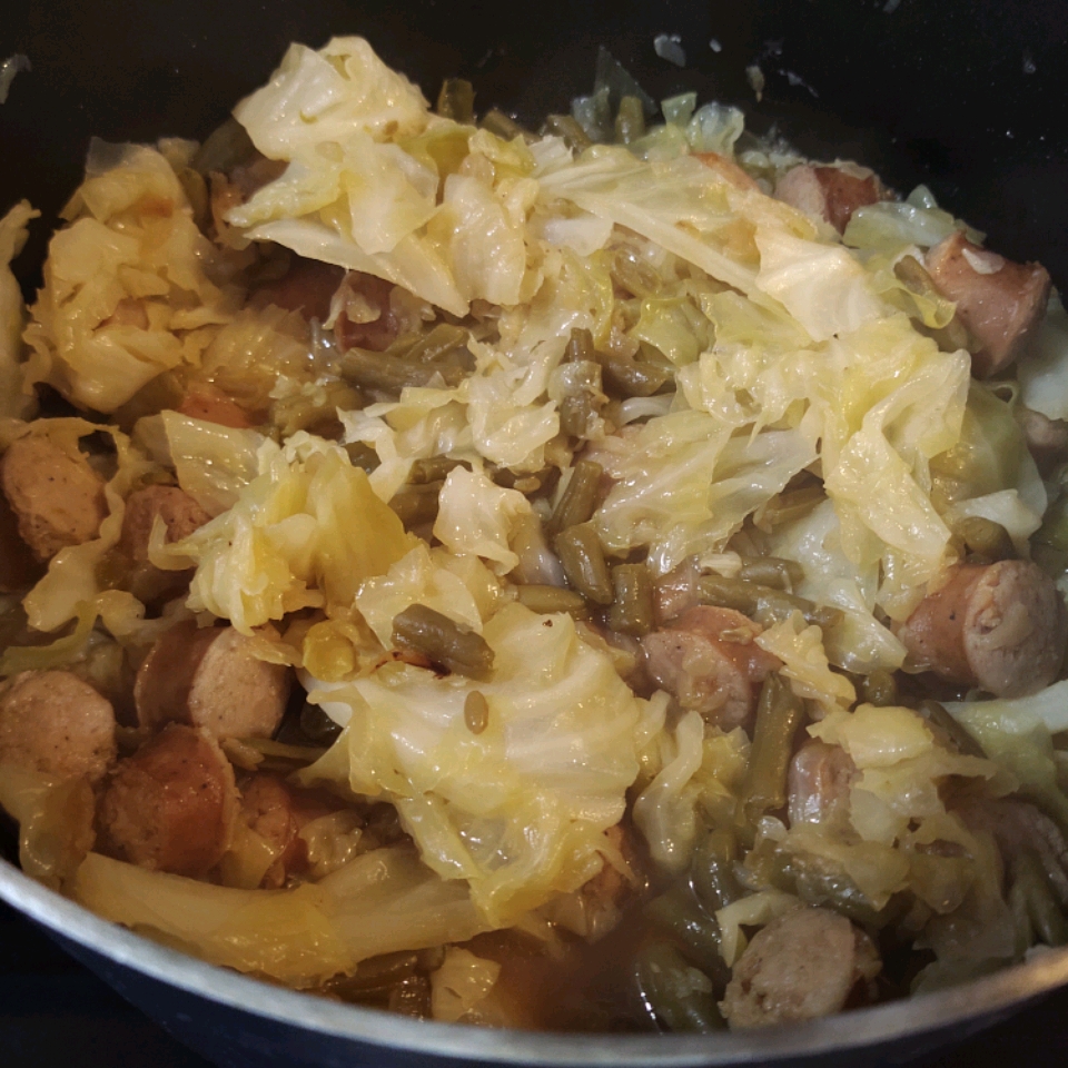 Oklahoma Comfort Food: Brats, Cabbage and Green Bean Casserole 