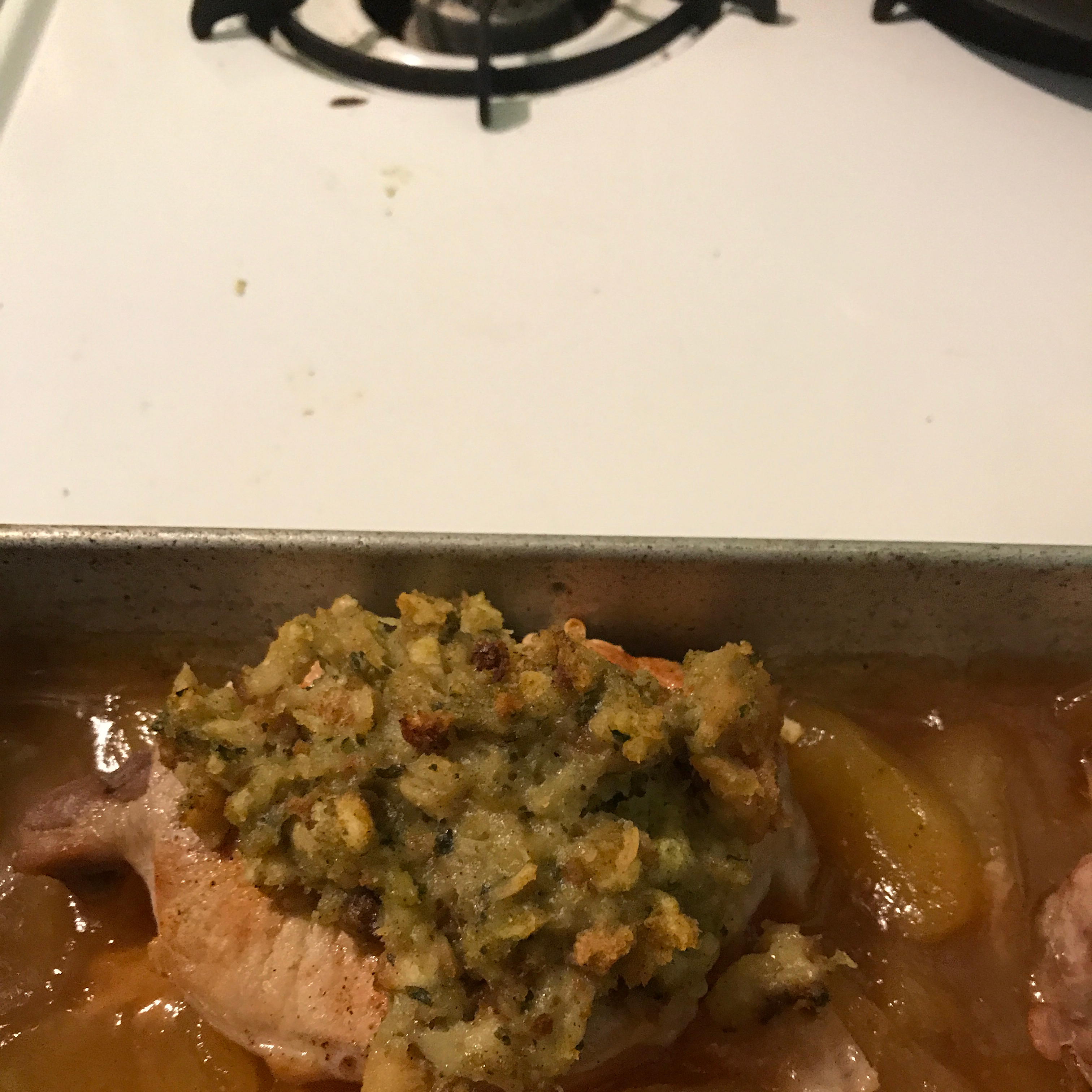 Apple Pork Chops and Stuffing 