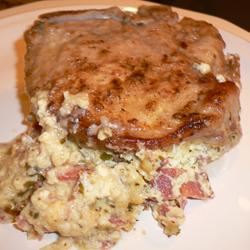 Blue Cheese, Bacon and Chive Stuffed Pork Chops 