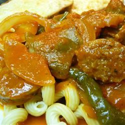 Easy Sausage, Peppers and Onions with Elbows
