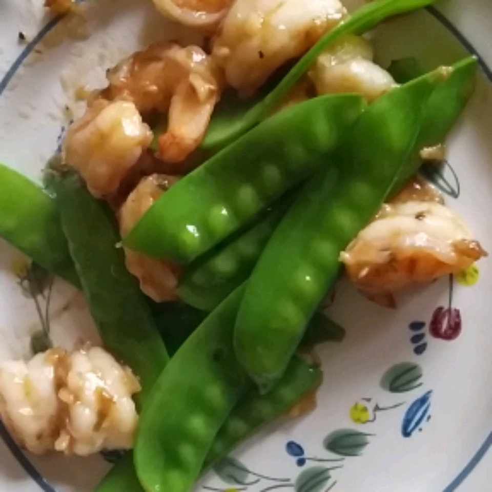 Stir-Fried Shrimp with Snow Peas and Ginger 