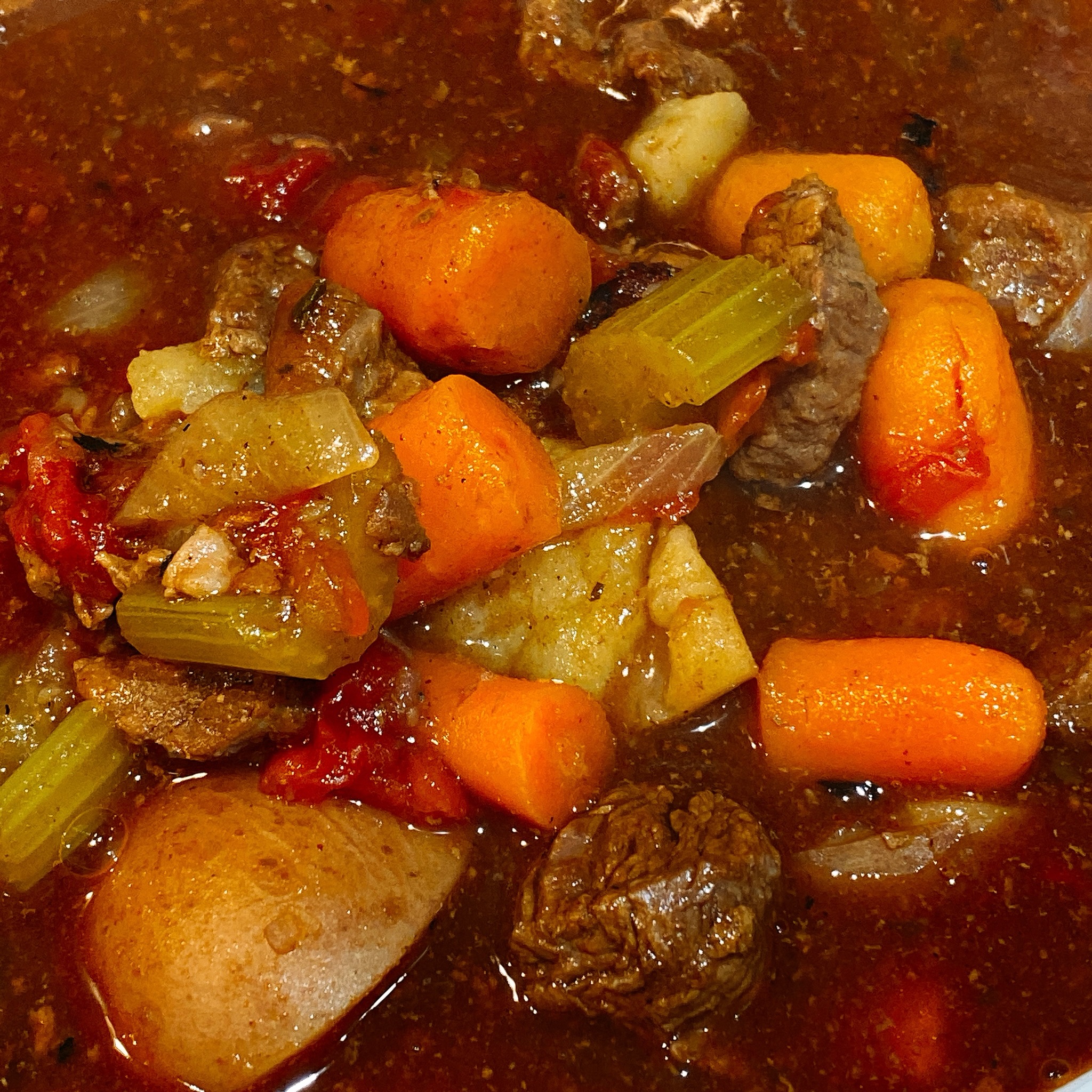 Instant Pot&reg; Spicy Beef Stew thedailygourmet
