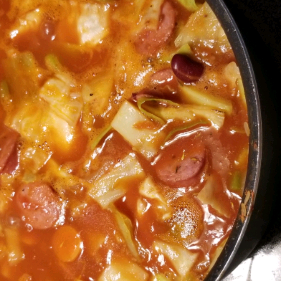 Cabbage and Smoked Sausage Soup 