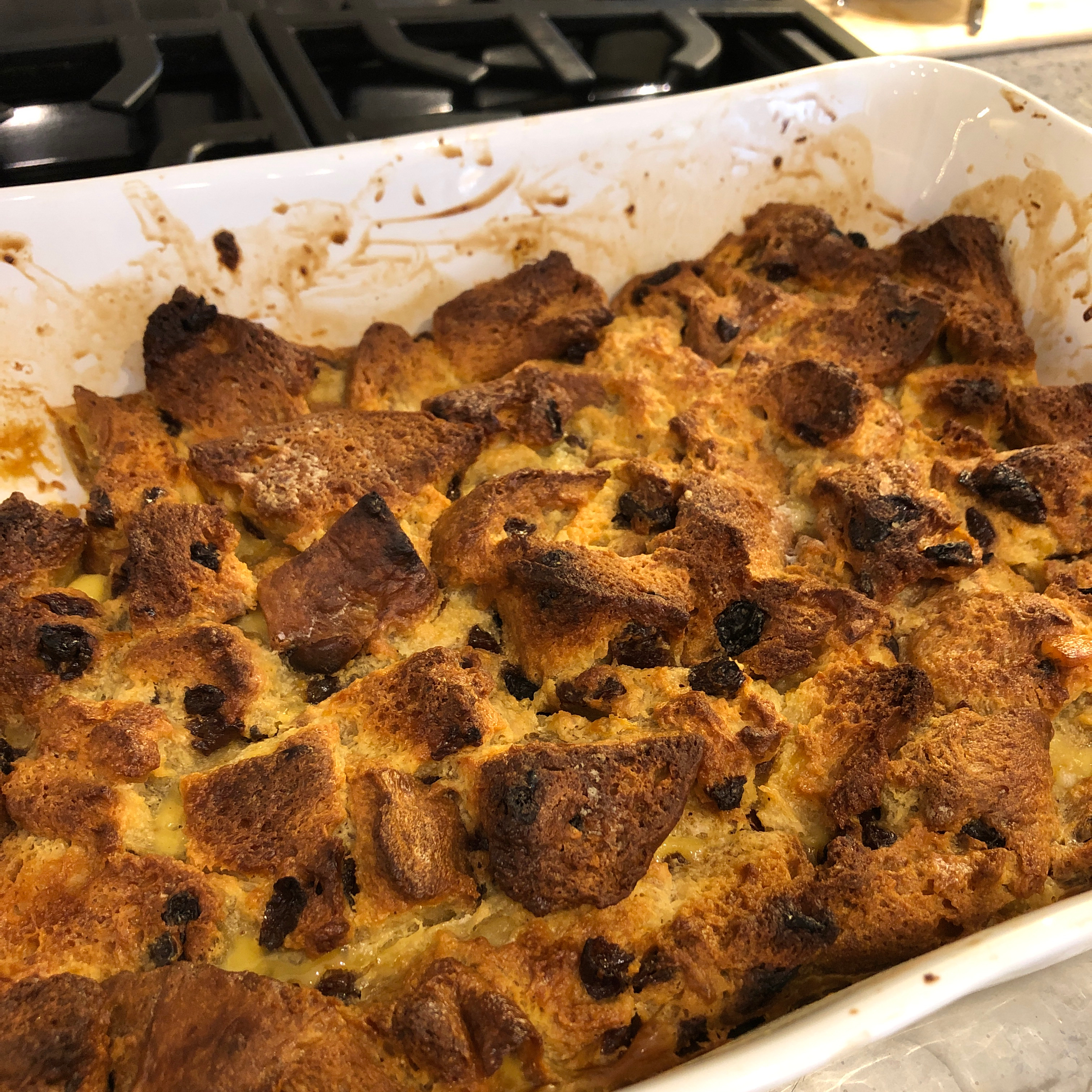 Panettone Bread Pudding with Spiced Orange Sauce Thelma
