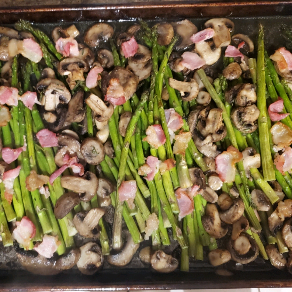 Roasted Asparagus and Mushrooms 