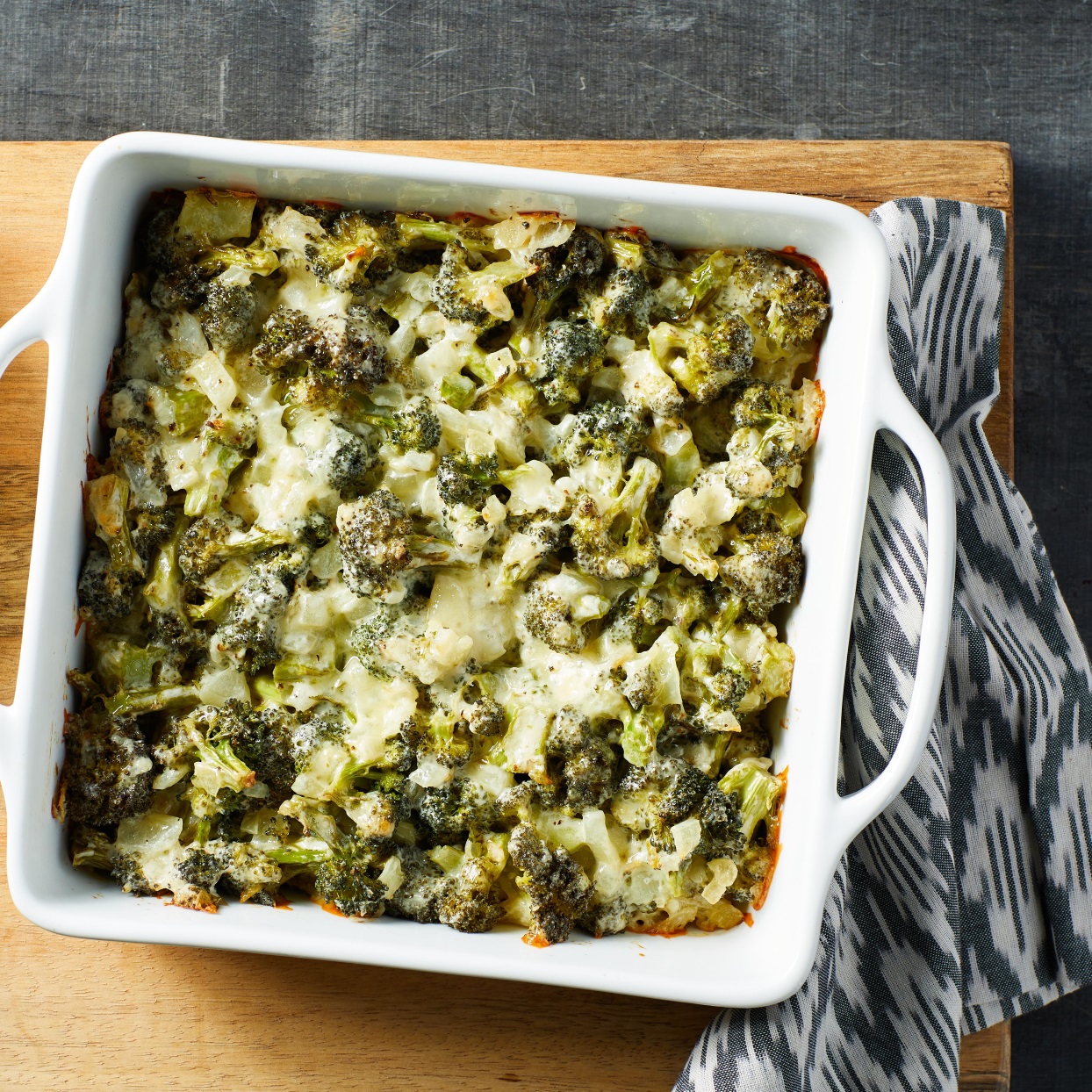 <p>This simple cheesy casserole is comforting while keeping the carbs in check. Serve it alongside roasted chicken or pork.</p>
                          