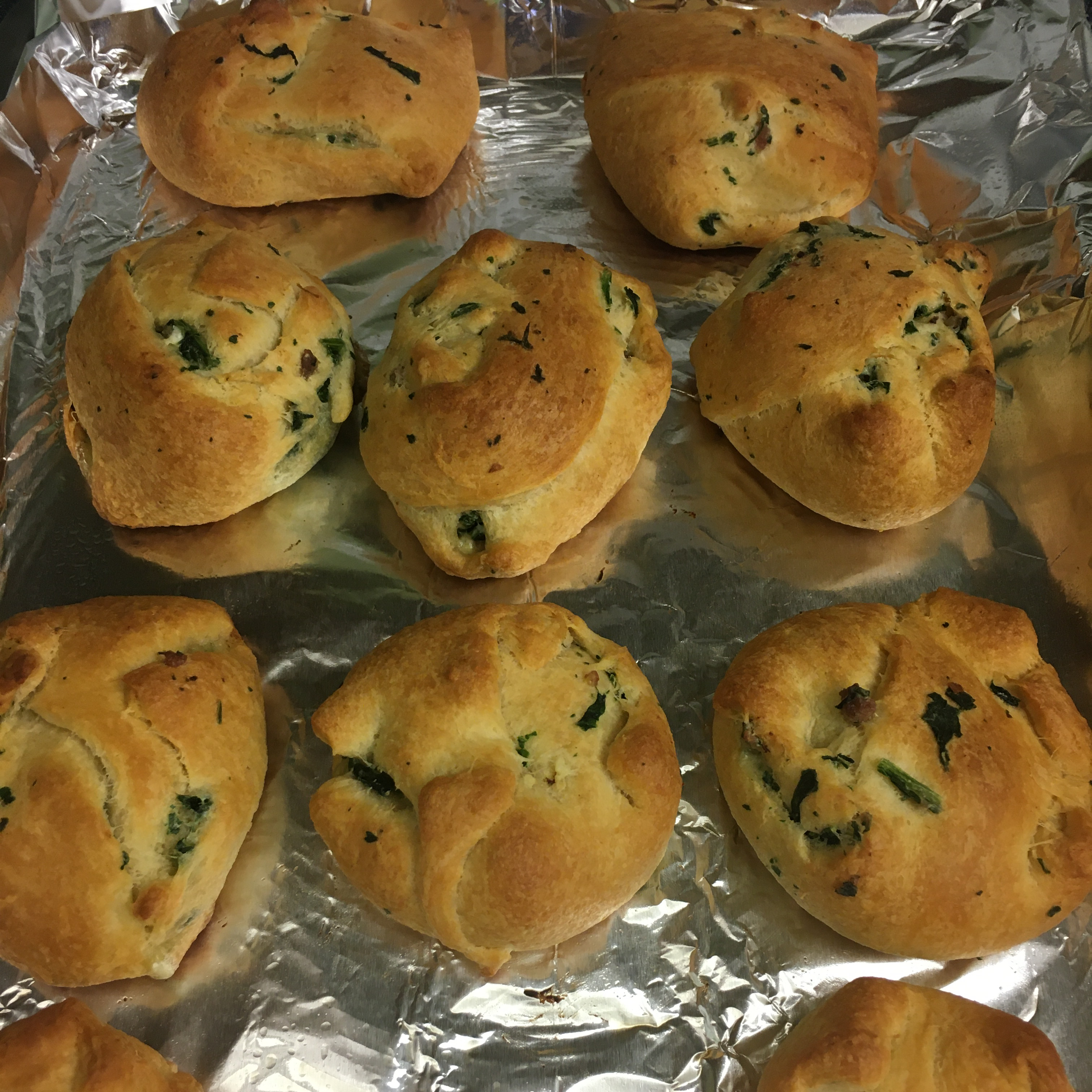 Spinach and Sausage Stuffed Crescents 