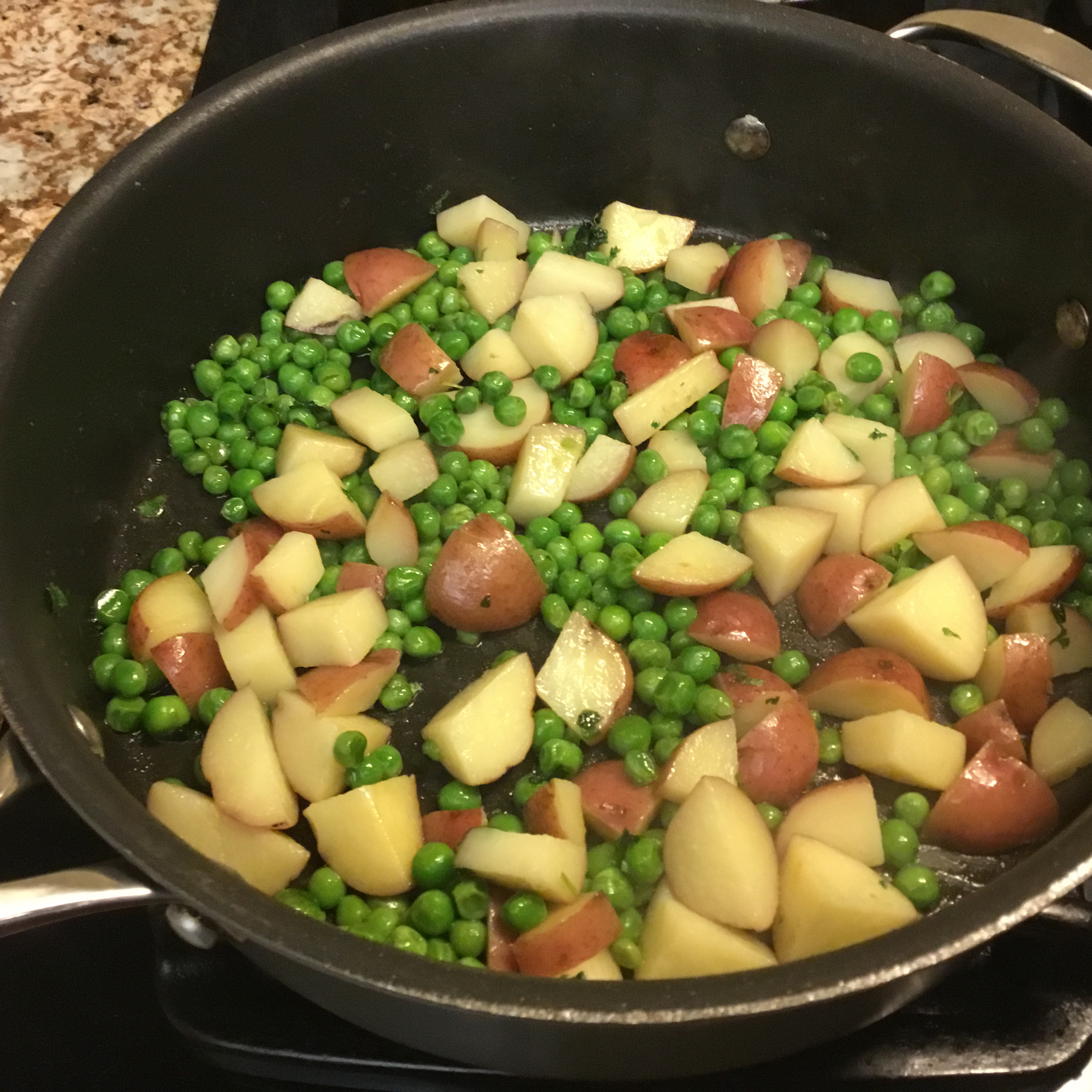 Glazed Peas and Potatoes with Mint 