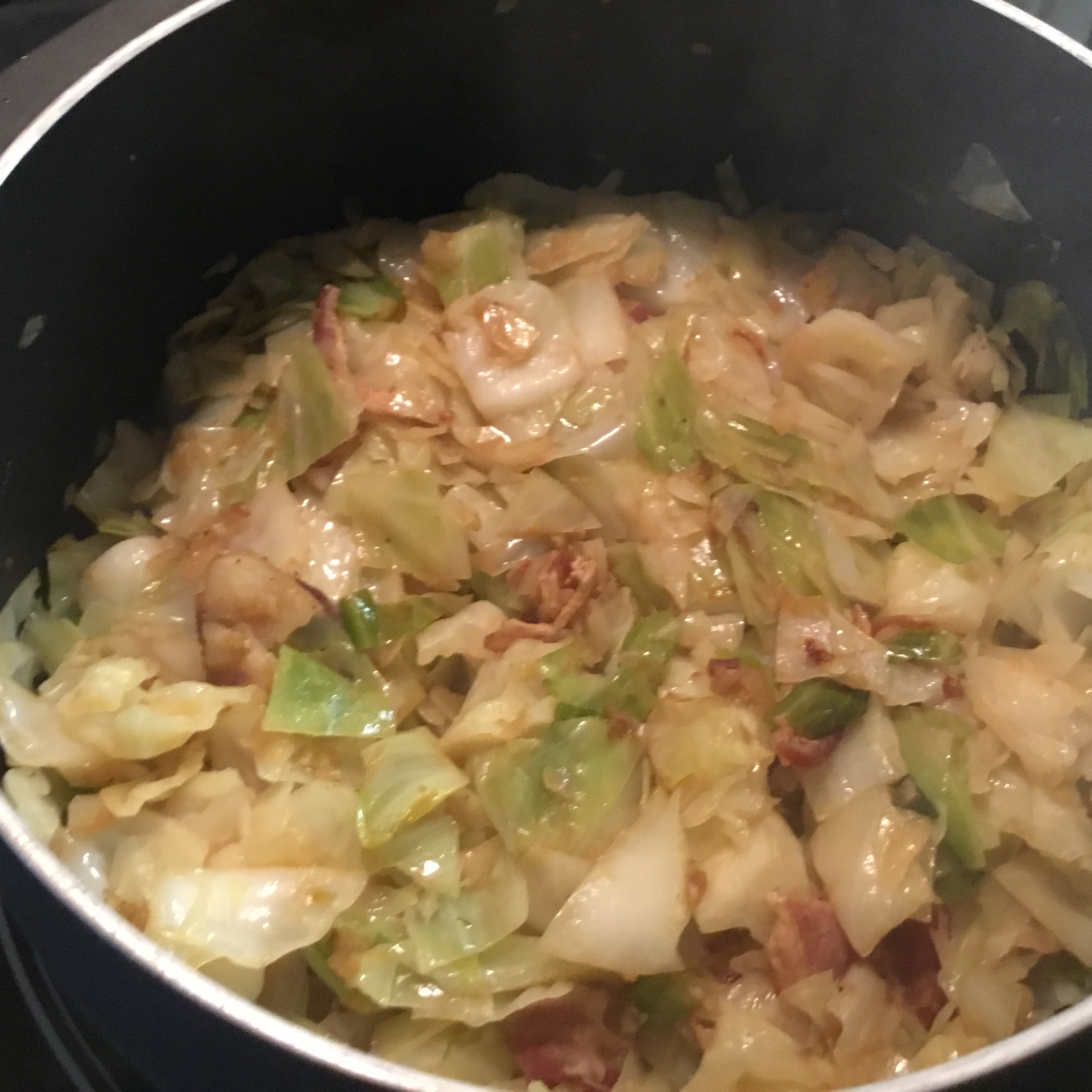 Fried Cabbage with Bacon, Onion, and Garlic Elaine