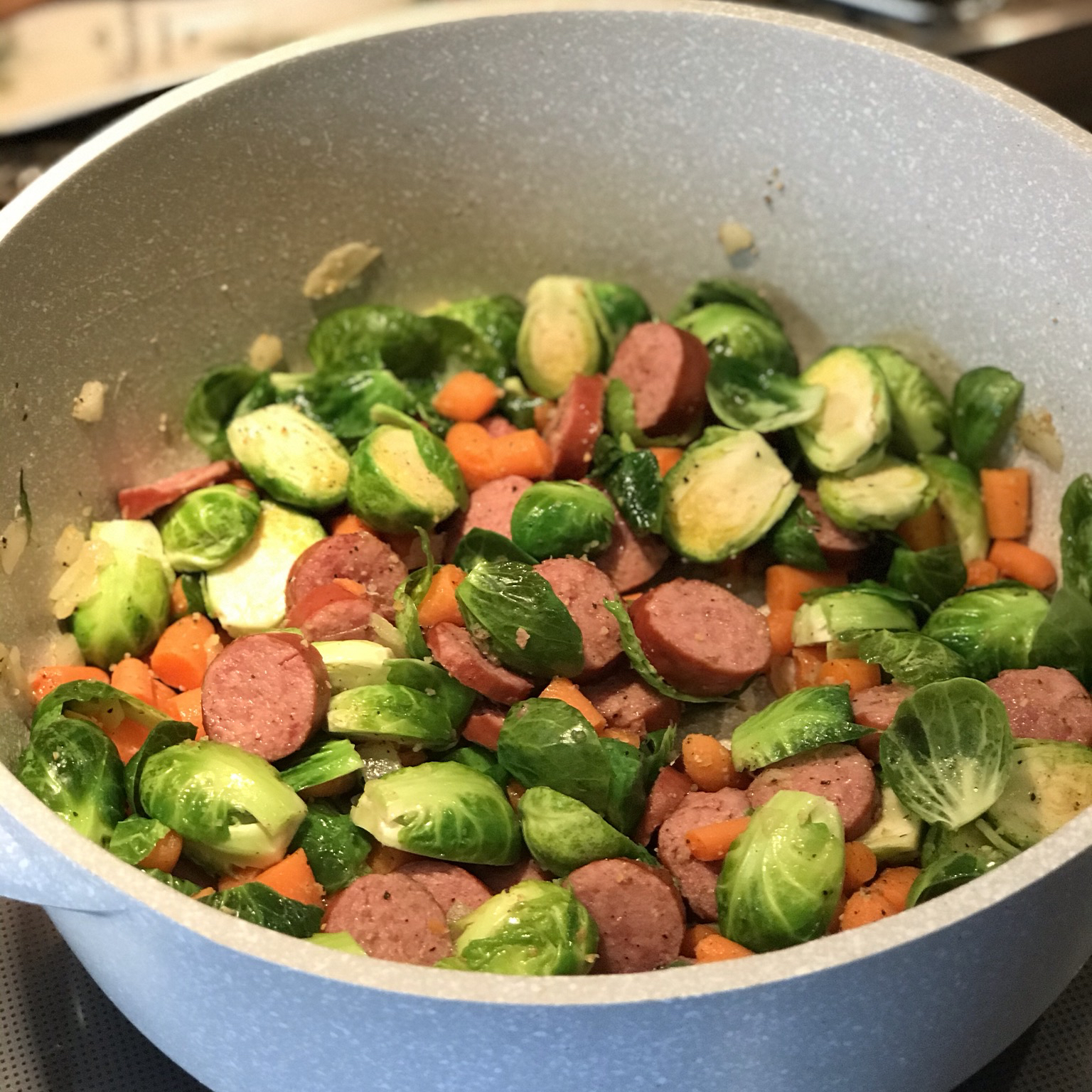 Kielbasa with Brussels Sprouts 