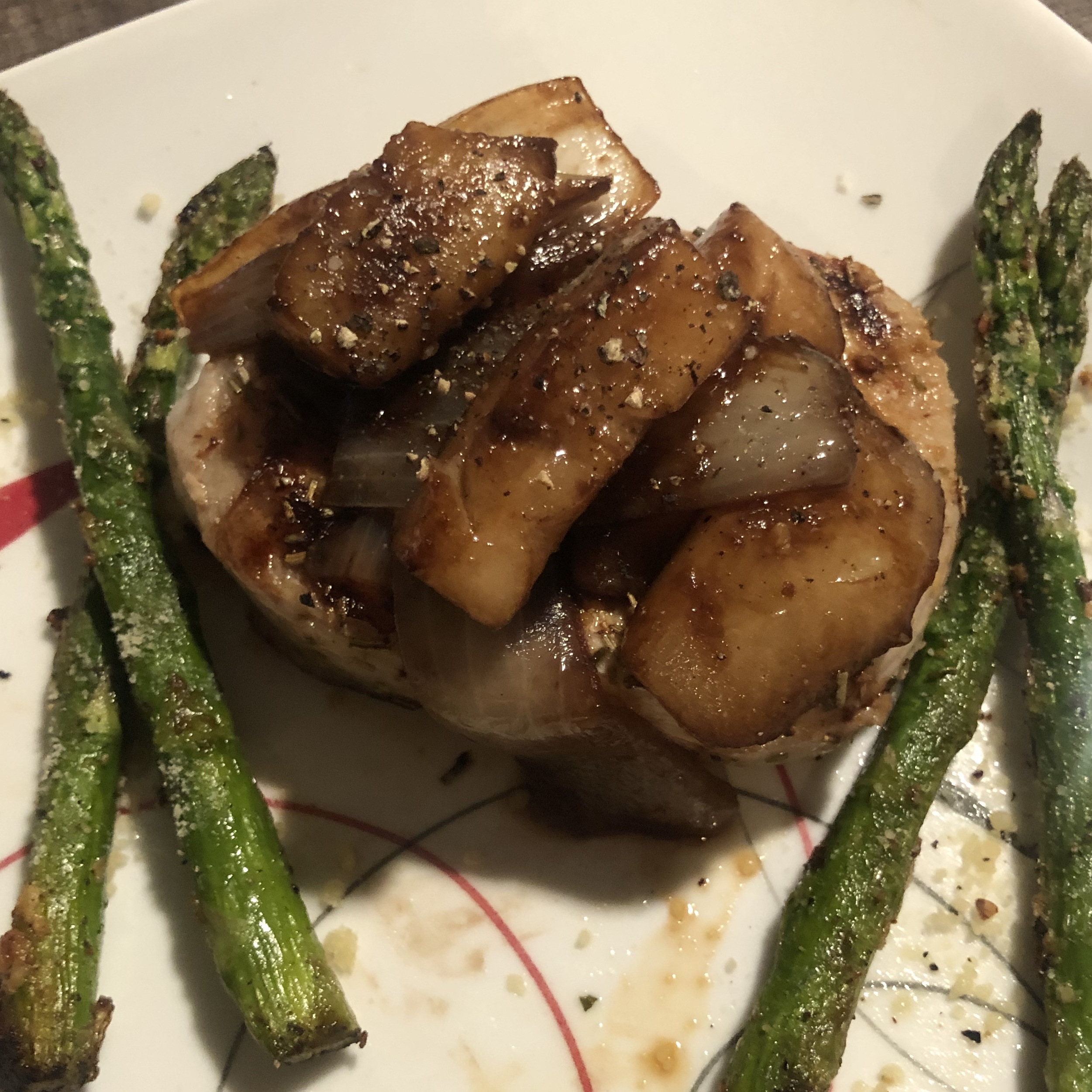 Grilled Pork Chops with Balsamic Caramelized Pears Liz